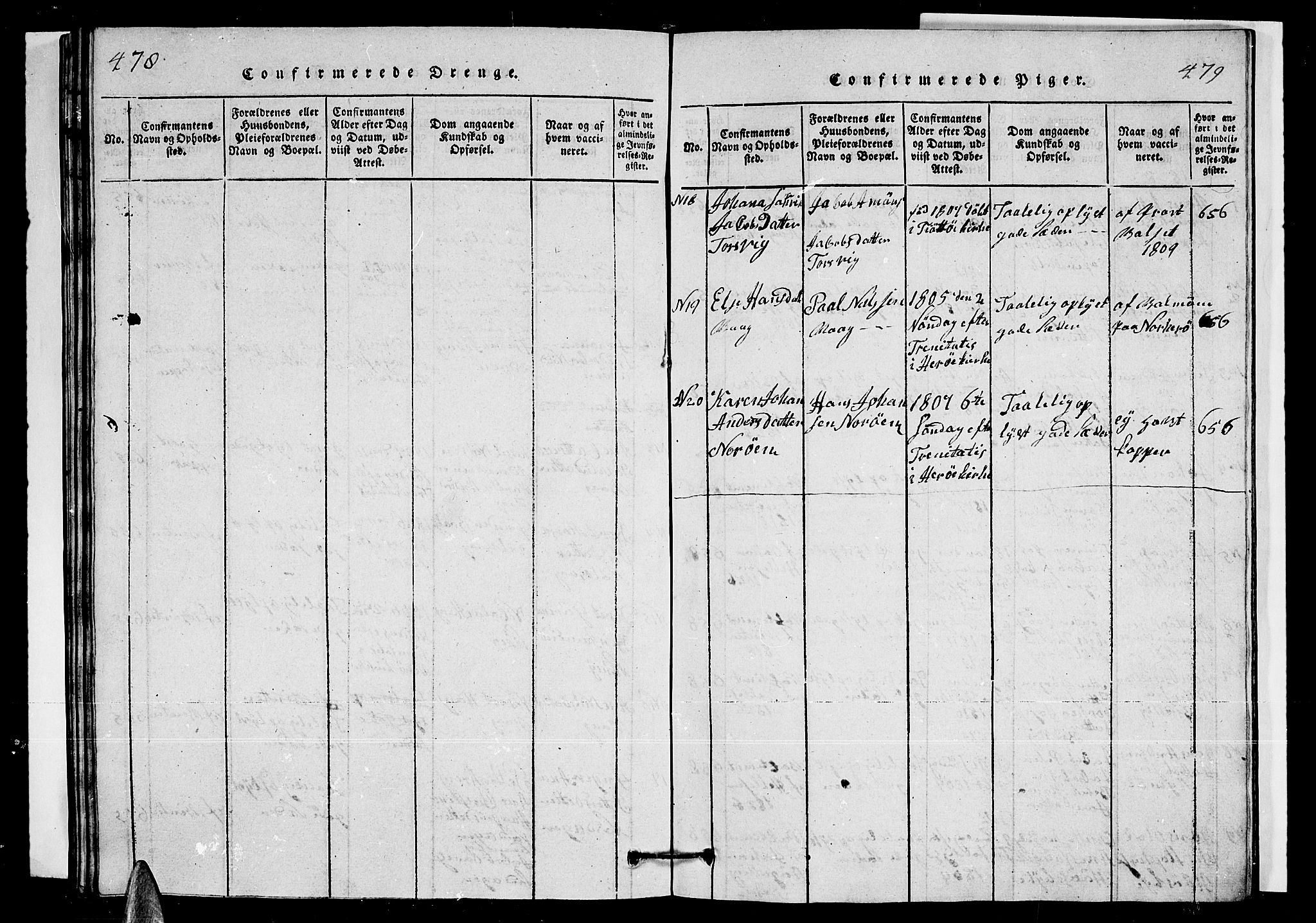Ministerialprotokoller, klokkerbøker og fødselsregistre - Nordland, SAT/A-1459/835/L0529: Parish register (copy) no. 835C01, 1820-1828, p. 478-479