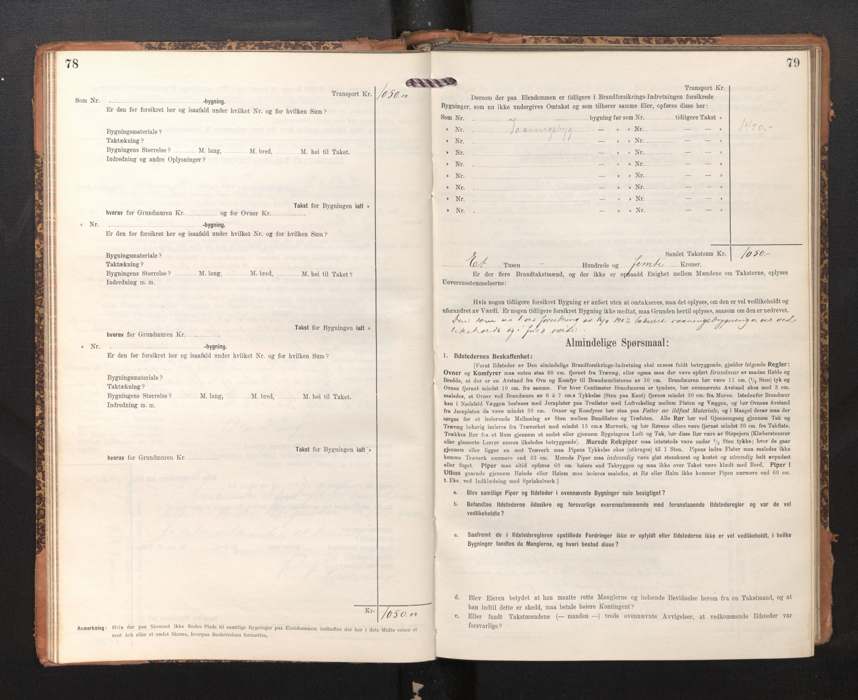 Lensmannen i Bruvik, AV/SAB-A-31301/0012/L0008: Branntakstprotokoll, skjematakst, 1914-1919, p. 78-79