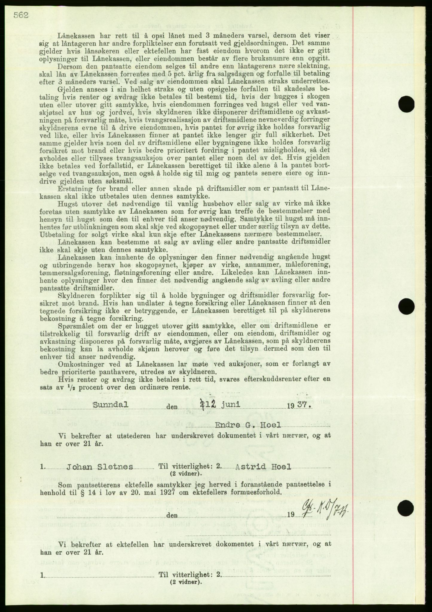 Nordmøre sorenskriveri, AV/SAT-A-4132/1/2/2Ca/L0091: Mortgage book no. B81, 1937-1937, Diary no: : 1658/1937