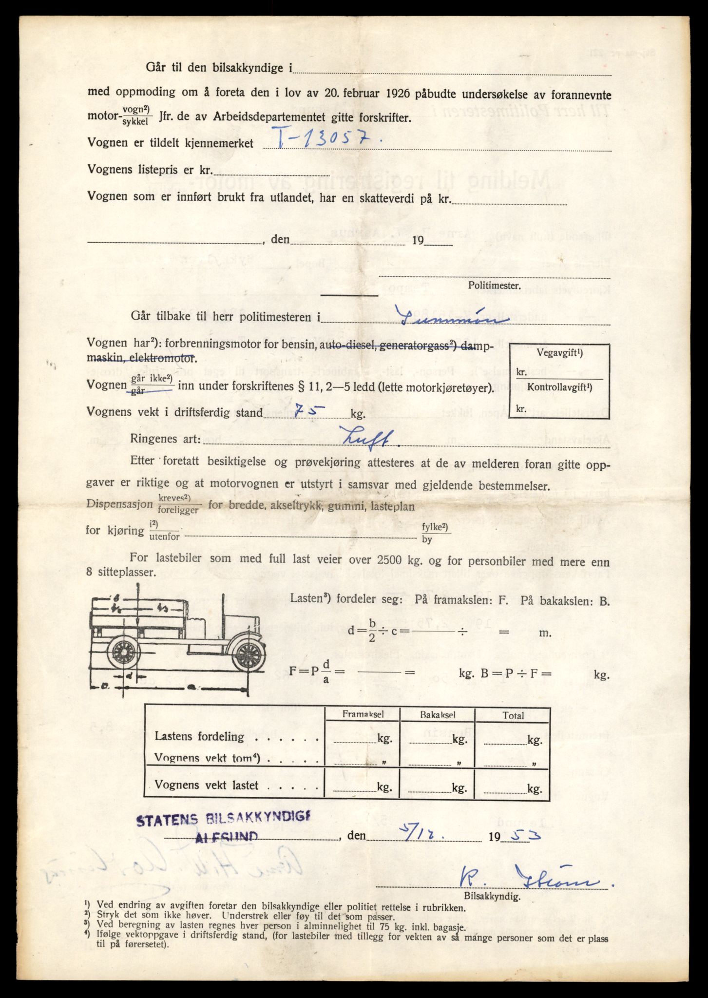 Møre og Romsdal vegkontor - Ålesund trafikkstasjon, AV/SAT-A-4099/F/Fe/L0037: Registreringskort for kjøretøy T 13031 - T 13179, 1927-1998, p. 584