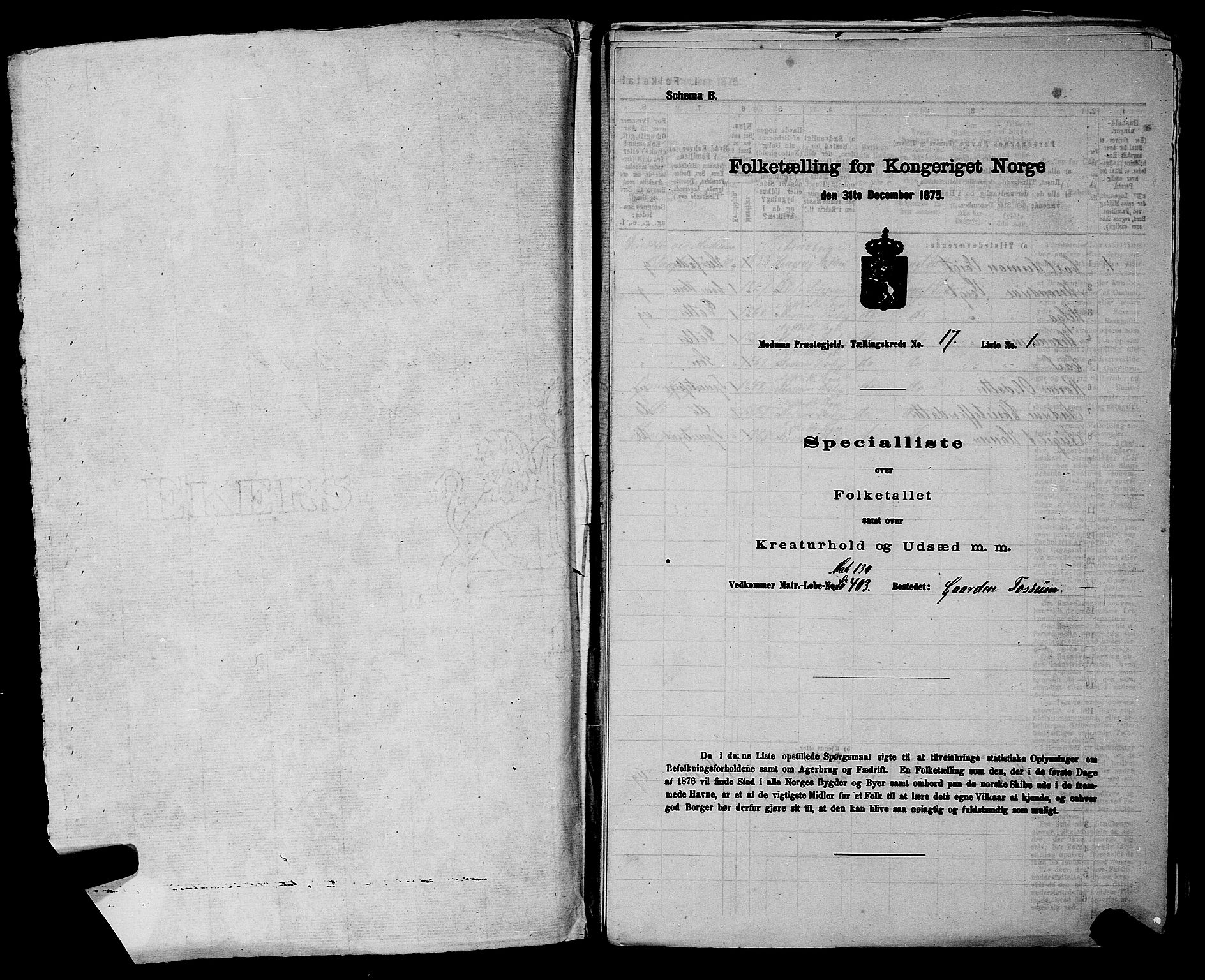 SAKO, 1875 census for 0623P Modum, 1875, p. 2170