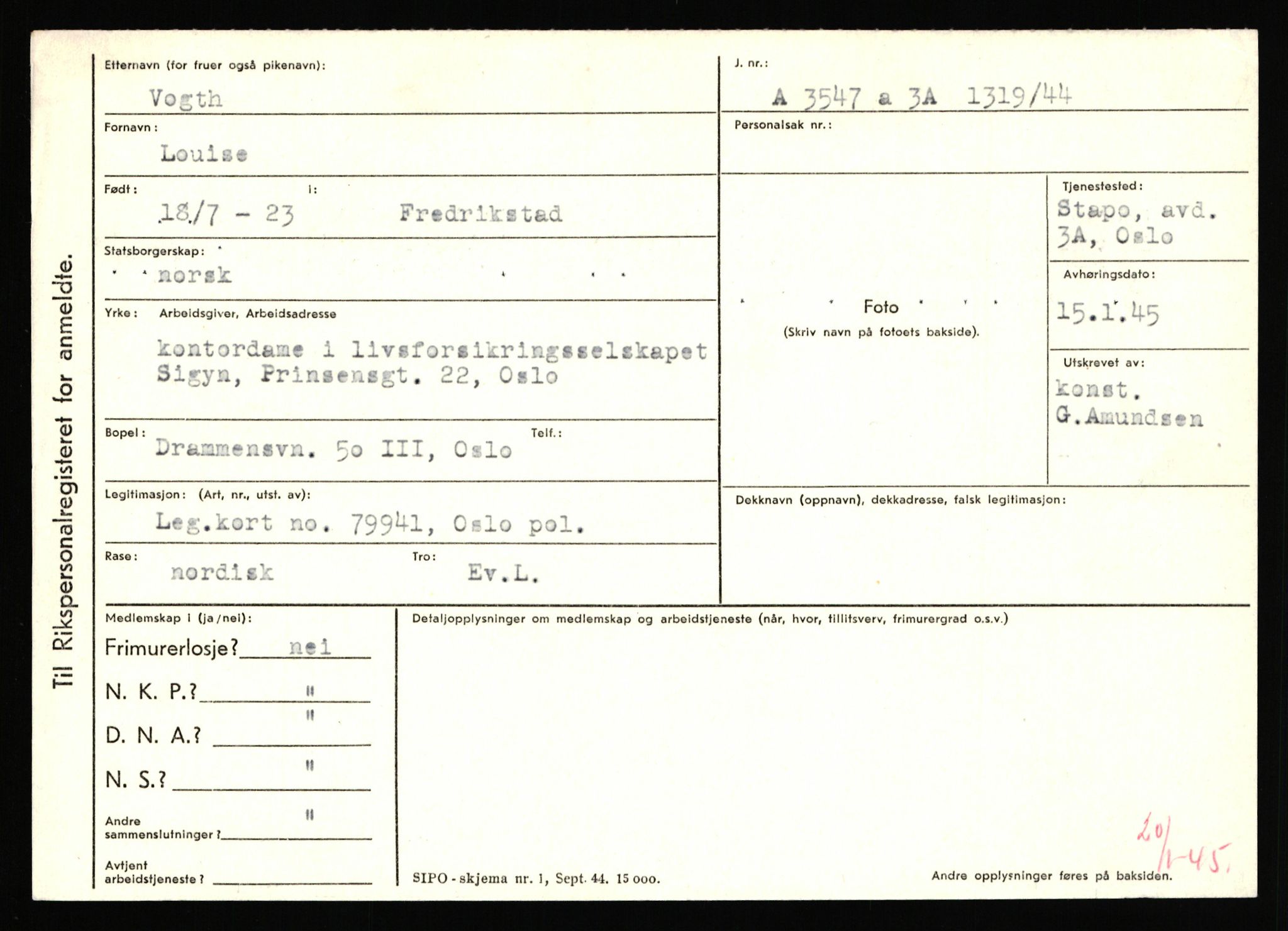 Statspolitiet - Hovedkontoret / Osloavdelingen, AV/RA-S-1329/C/Ca/L0016: Uberg - Øystese, 1943-1945, p. 1381