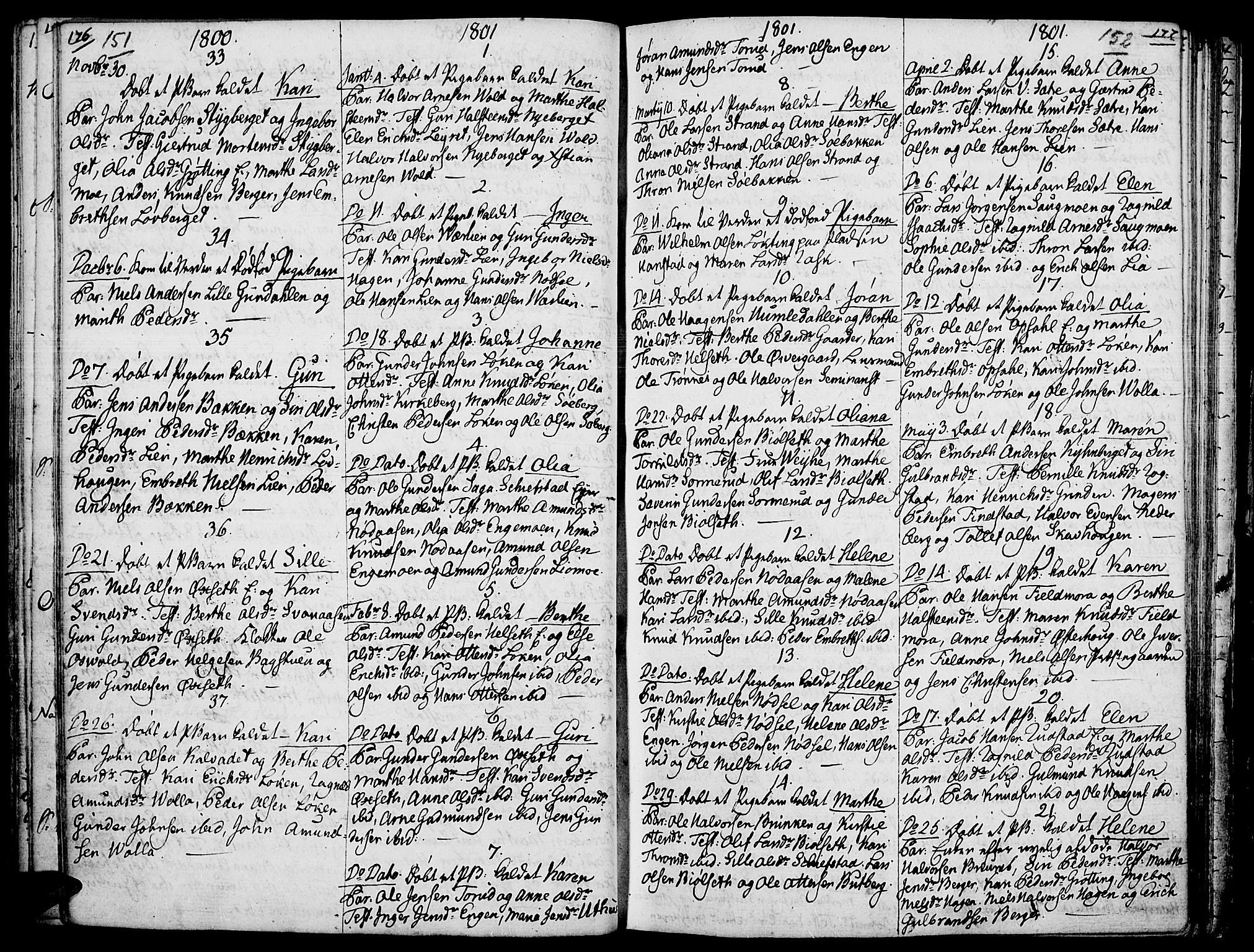 Elverum prestekontor, AV/SAH-PREST-044/H/Ha/Haa/L0006: Parish register (official) no. 6, 1794-1814, p. 151-152