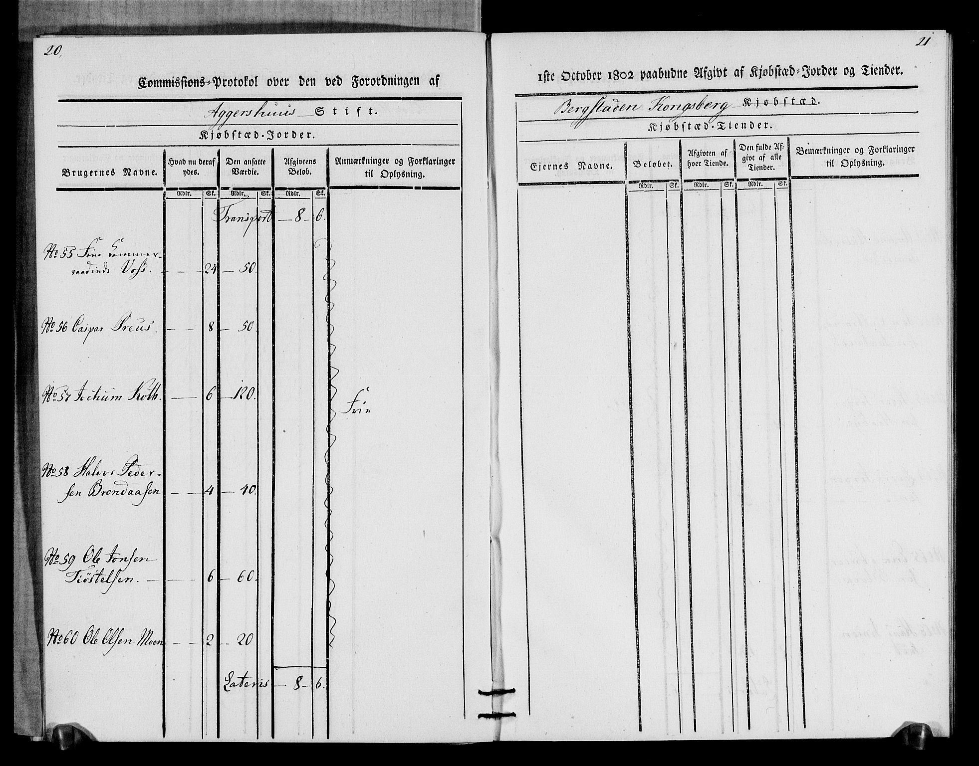 Rentekammeret inntil 1814, Realistisk ordnet avdeling, AV/RA-EA-4070/N/Ne/Nea/L0057b: Numedal og Sandsvær fogderi. Oppebørselsregister for Kongsberg bergstad, 1803-1804, p. 12