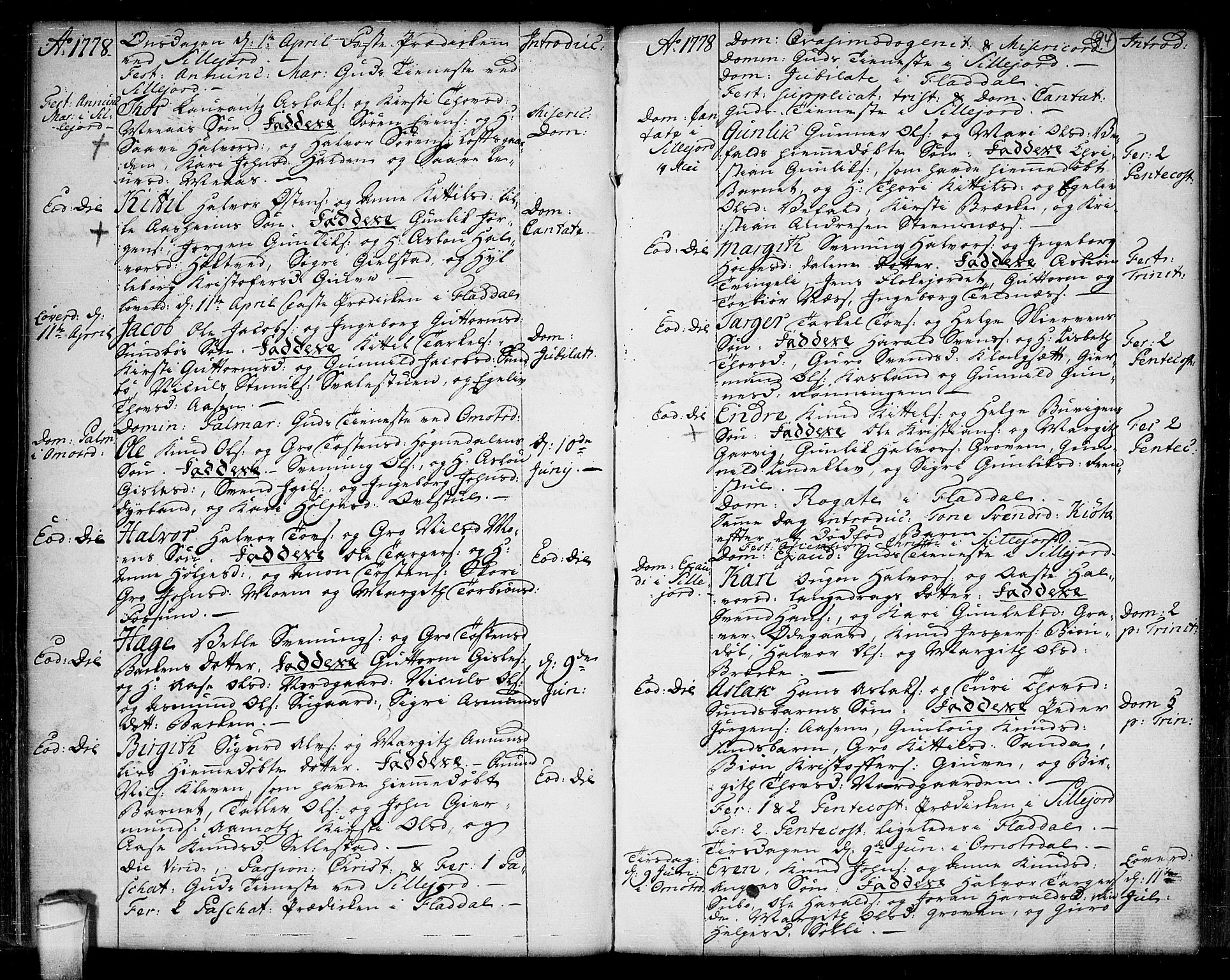 Seljord kirkebøker, AV/SAKO-A-20/F/Fa/L0007: Parish register (official) no. I 7, 1755-1800, p. 94