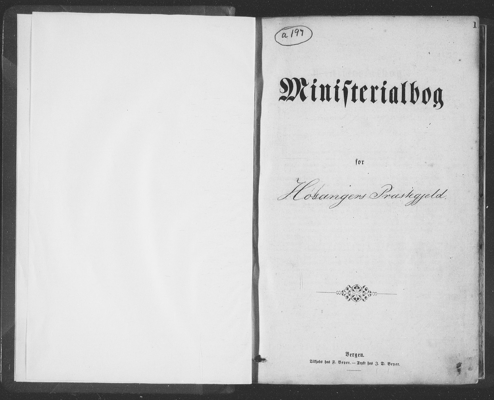 Hosanger sokneprestembete, SAB/A-75801/H/Haa: Parish register (official) no. A 9, 1864-1876, p. 1