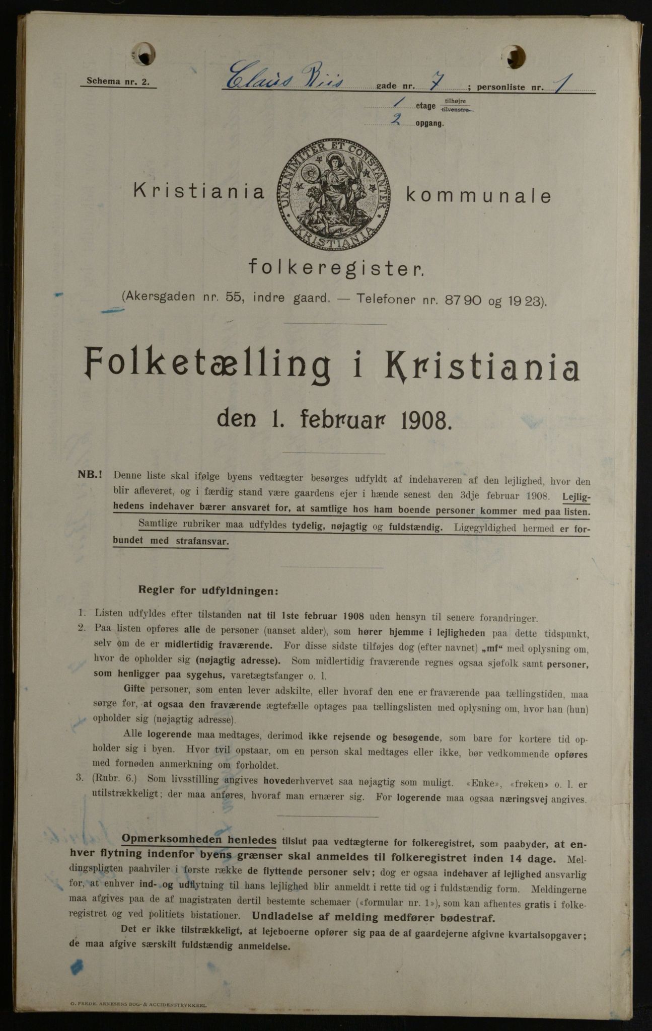 OBA, Municipal Census 1908 for Kristiania, 1908, p. 11935