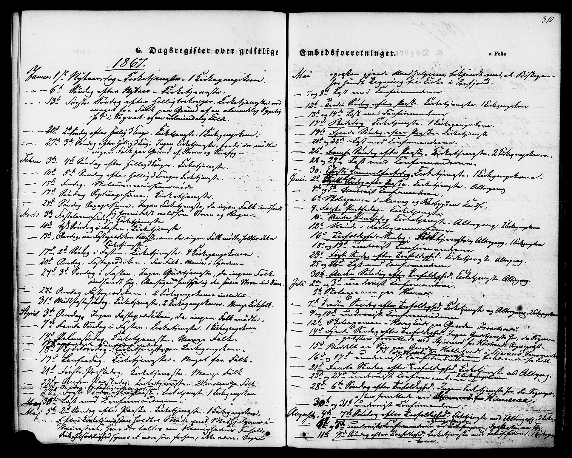 Jelsa sokneprestkontor, SAST/A-101842/01/IV: Parish register (official) no. A 8, 1867-1883, p. 310