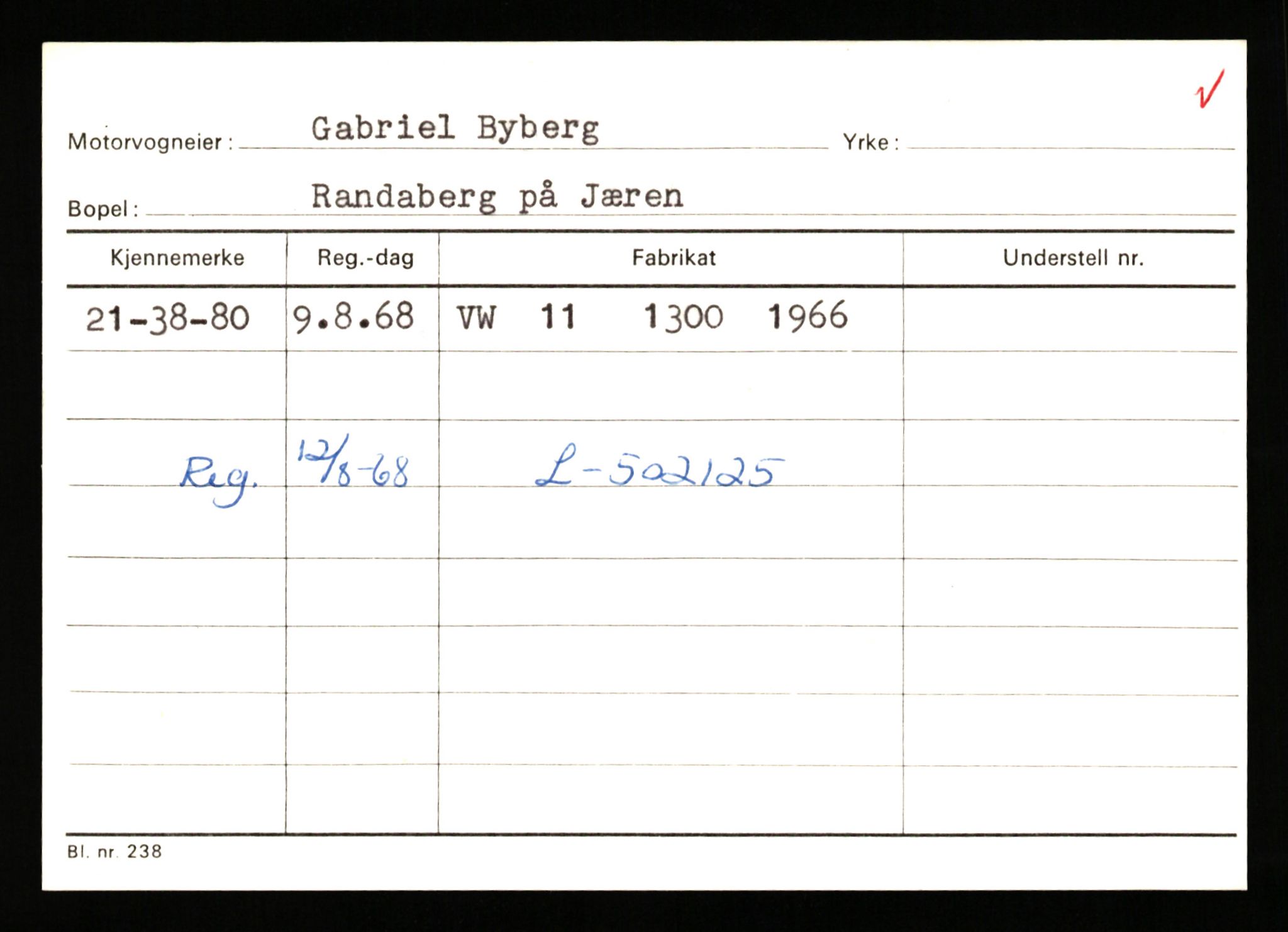 Stavanger trafikkstasjon, AV/SAST-A-101942/0/G/L0010: Registreringsnummer: 130000 - 239953, 1930-1971, p. 2531