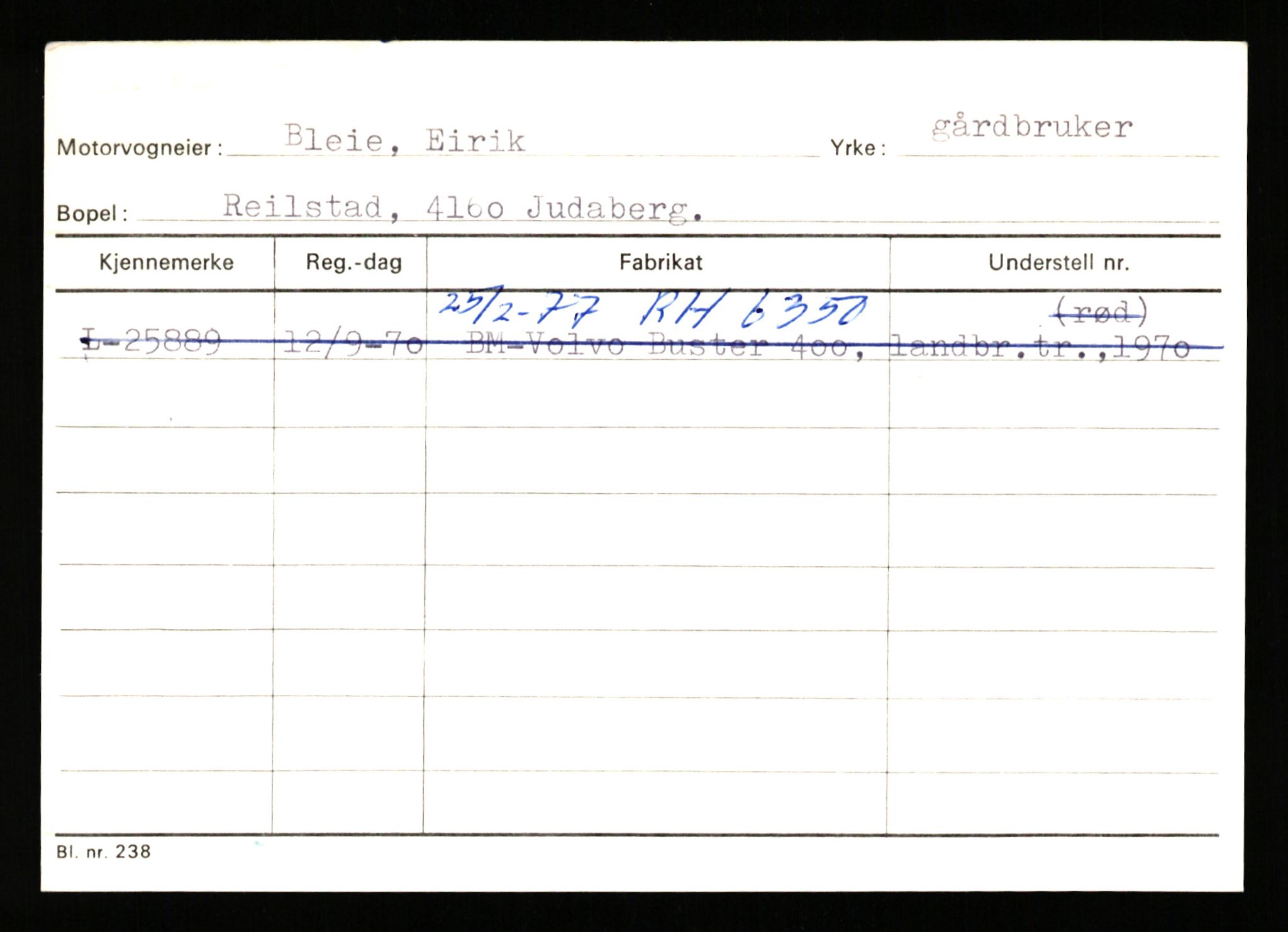 Stavanger trafikkstasjon, SAST/A-101942/0/H/L0004: Bjørnsen - Buchley, 1930-1971, p. 451