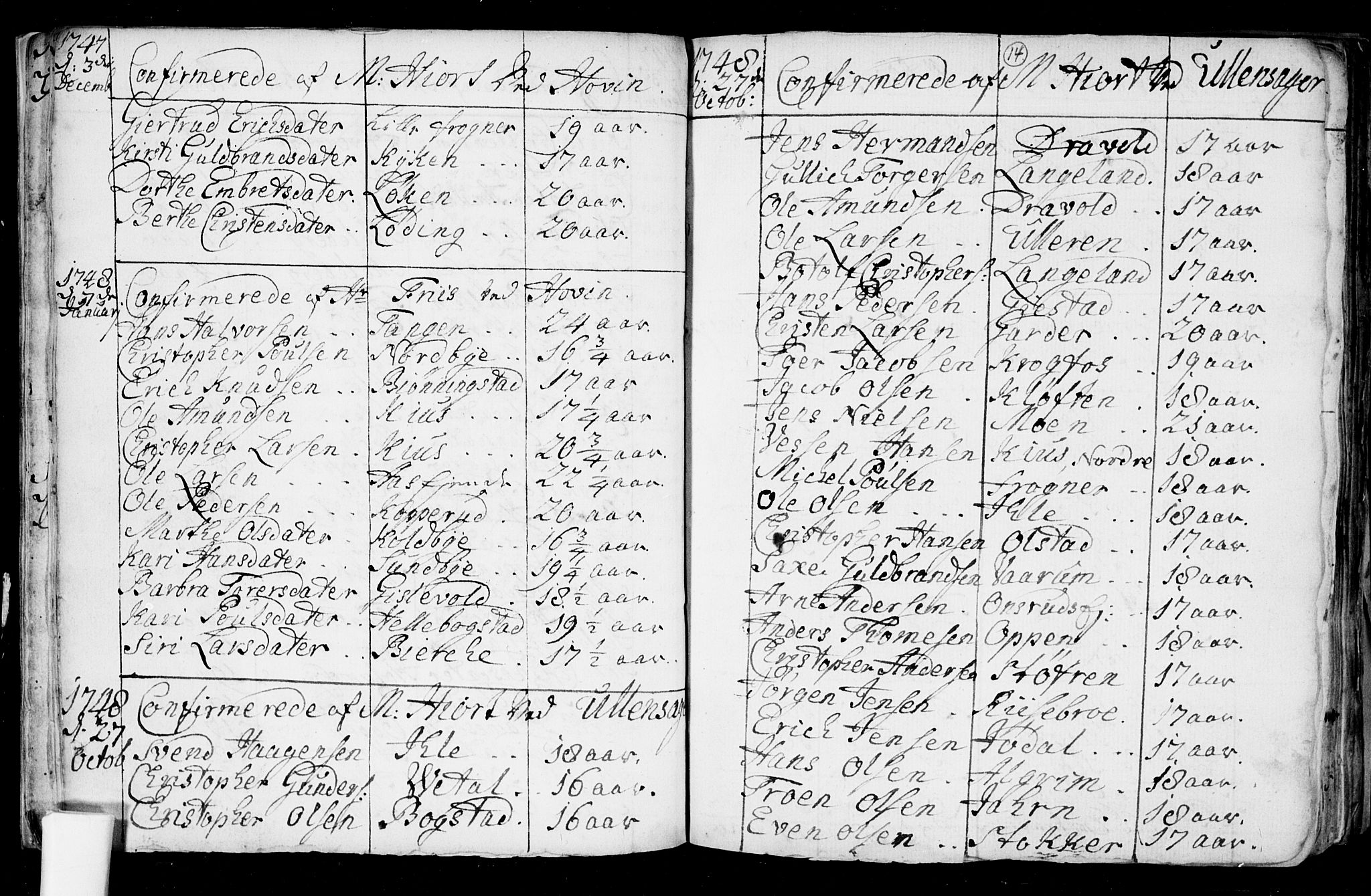 Ullensaker prestekontor Kirkebøker, AV/SAO-A-10236a/F/Fa/L0008: Parish register (official) no. I 8, 1738-1810, p. 14