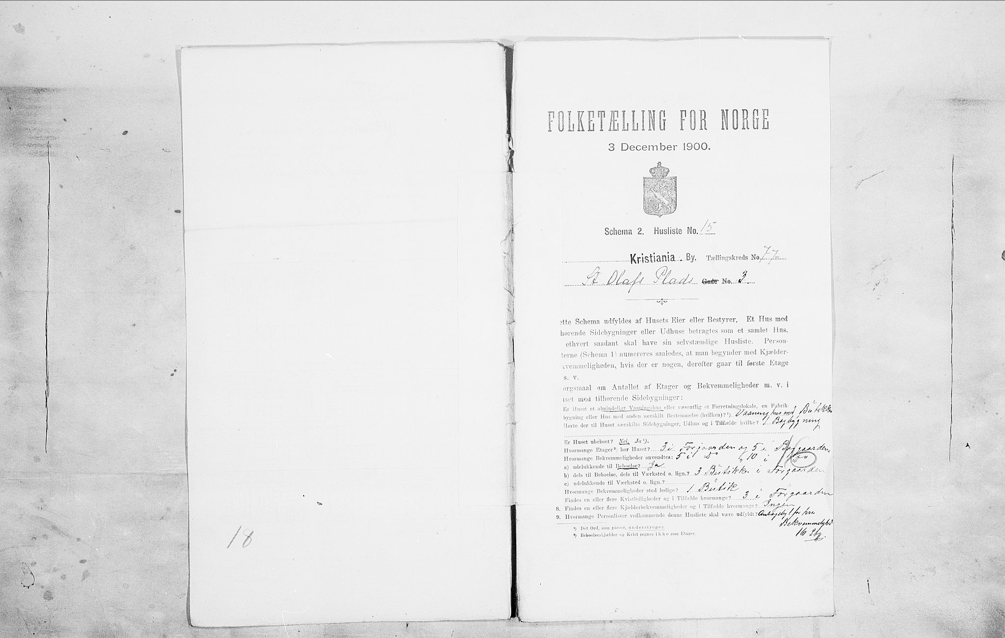 SAO, 1900 census for Kristiania, 1900, p. 90154