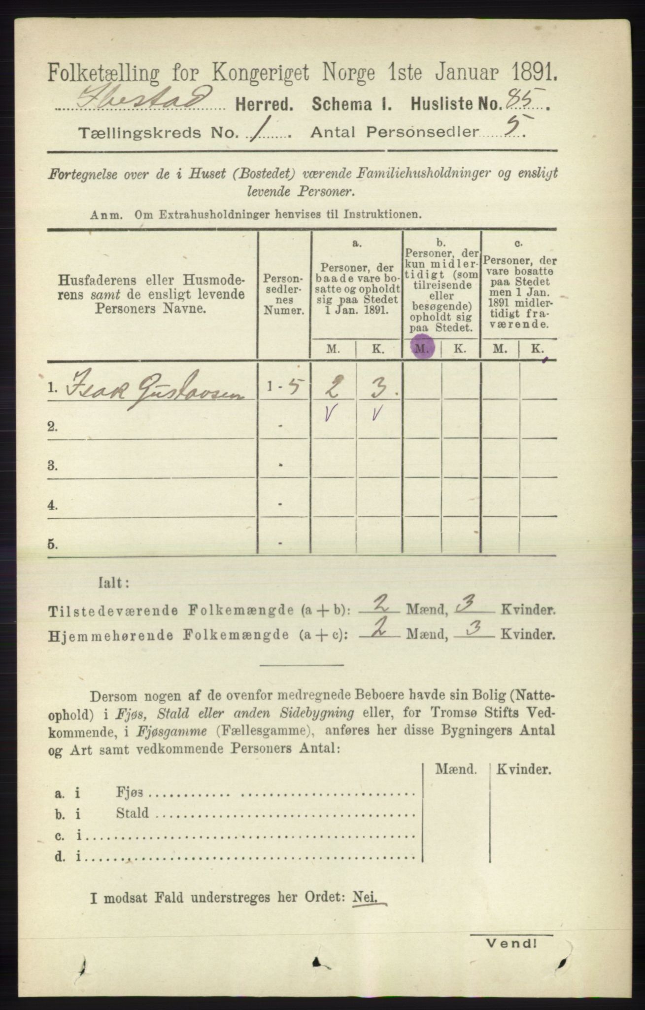 RA, 1891 census for 1917 Ibestad, 1891, p. 118