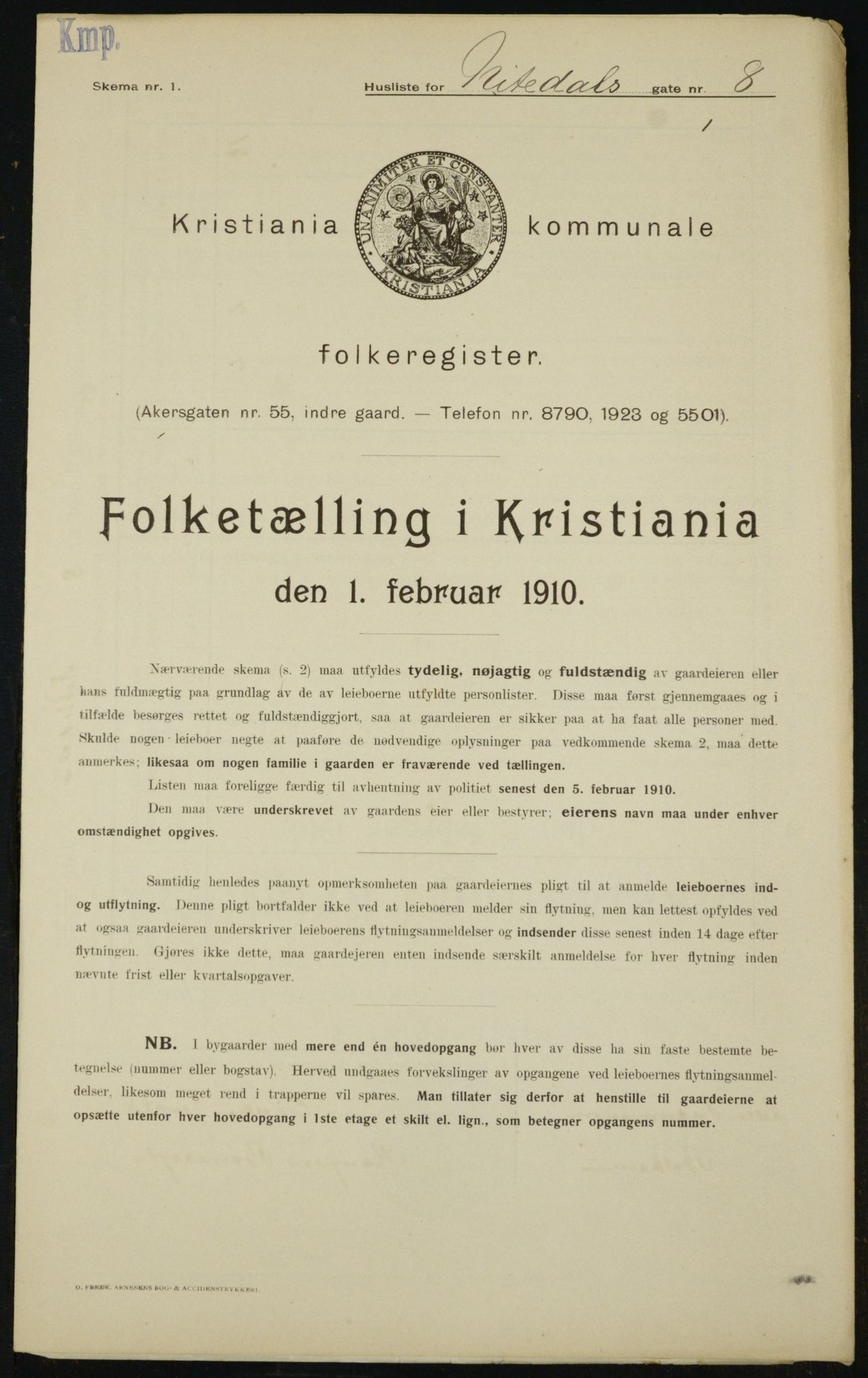 OBA, Municipal Census 1910 for Kristiania, 1910, p. 68804