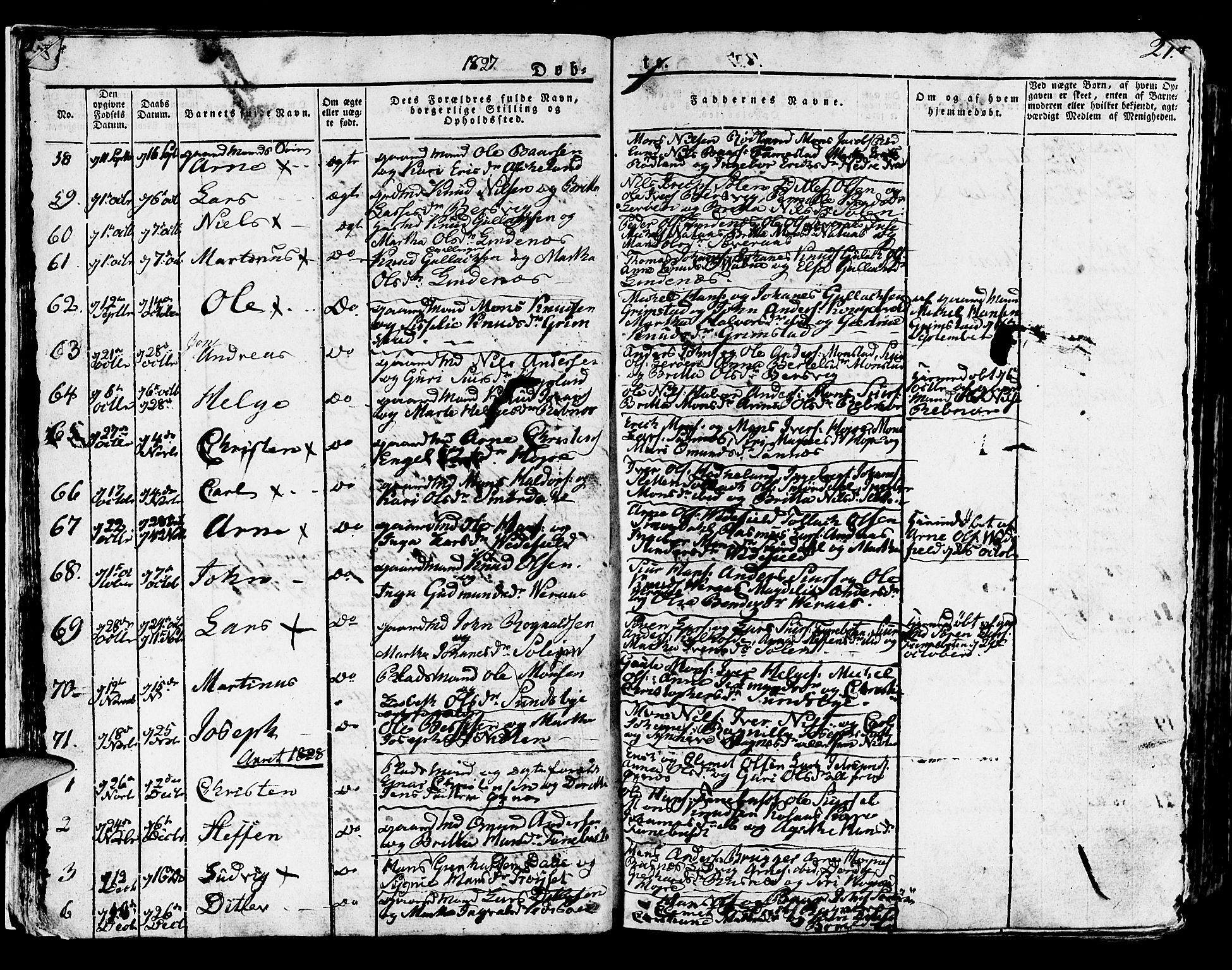Lindås Sokneprestembete, SAB/A-76701/H/Haa: Parish register (official) no. A 8, 1823-1836, p. 21