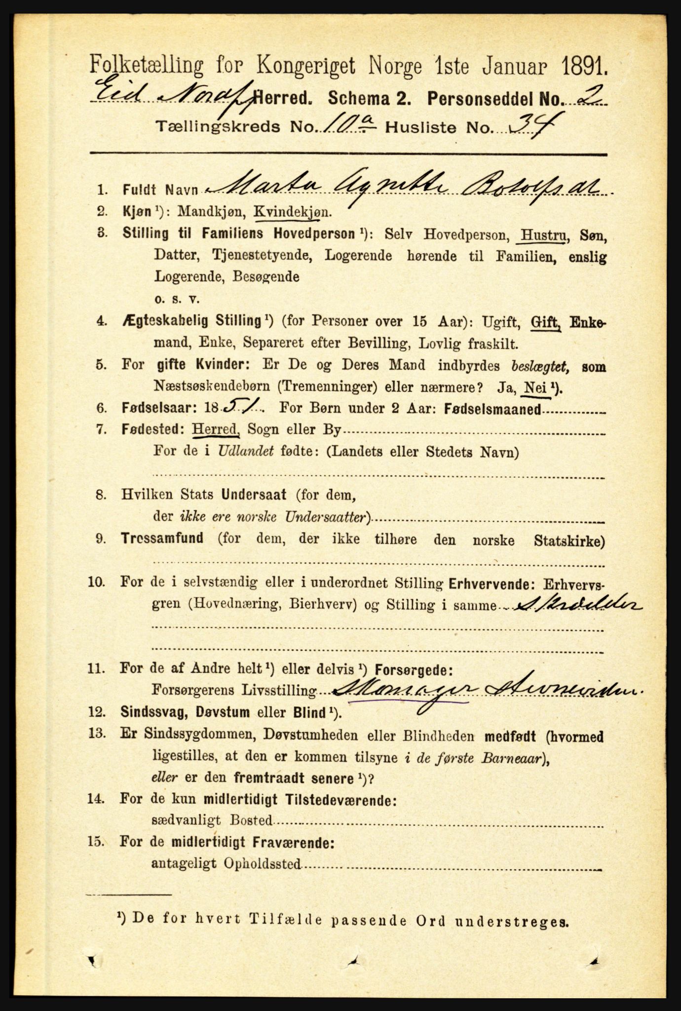 RA, 1891 census for 1443 Eid, 1891, p. 3000