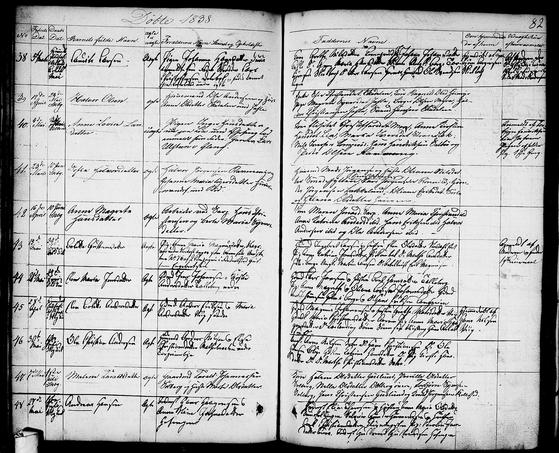 Skjeberg prestekontor Kirkebøker, AV/SAO-A-10923/F/Fa/L0005: Parish register (official) no. I 5, 1830-1845, p. 82