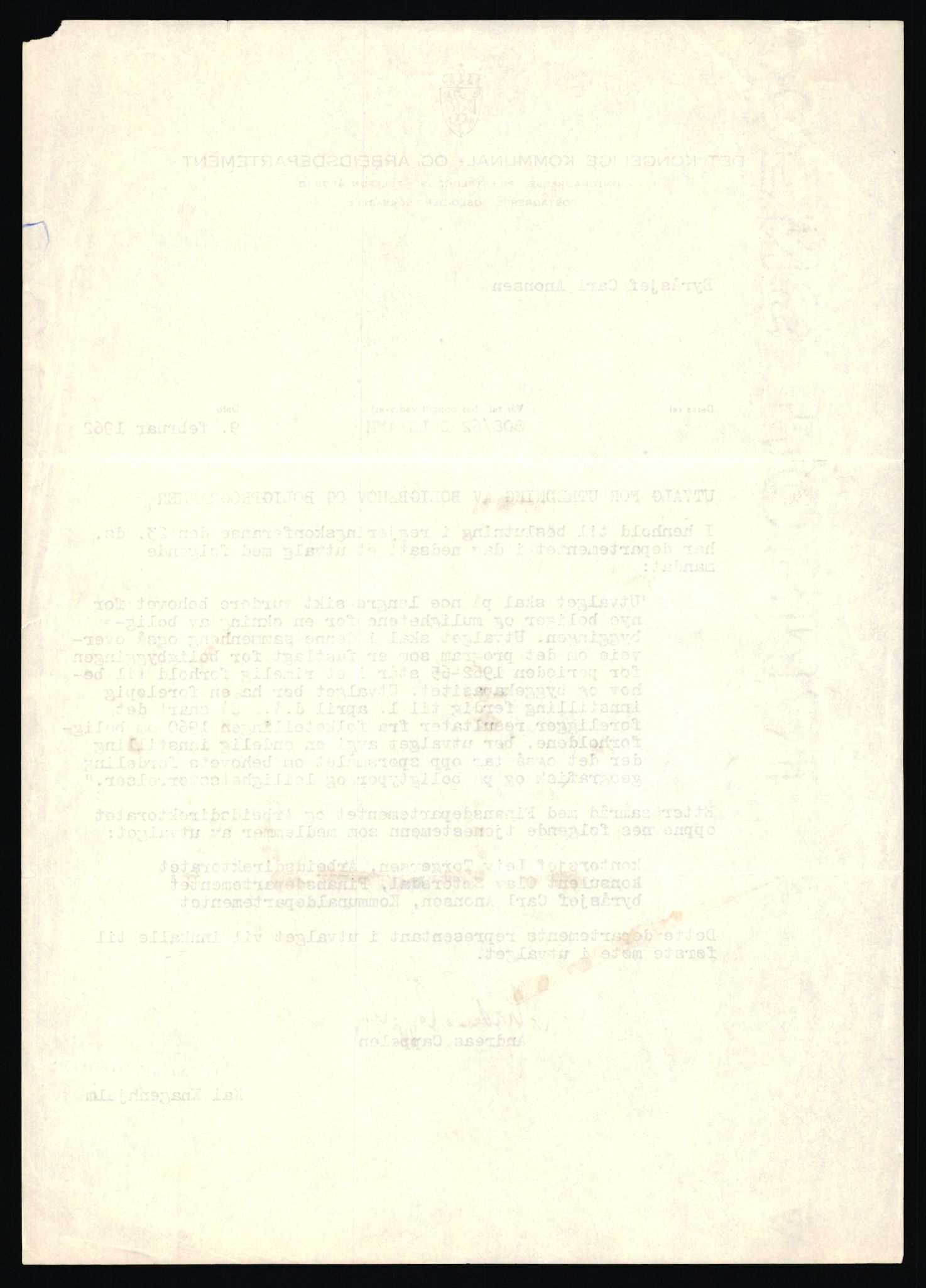 Kommunaldepartementet, Boligkomiteen av 1962, RA/S-1456/D/L0001: --, 1959-1963, p. 14
