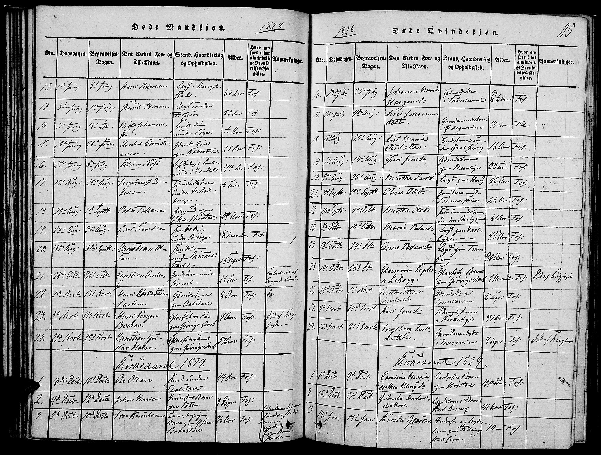 Vardal prestekontor, SAH/PREST-100/H/Ha/Haa/L0004: Parish register (official) no. 4, 1814-1831, p. 115