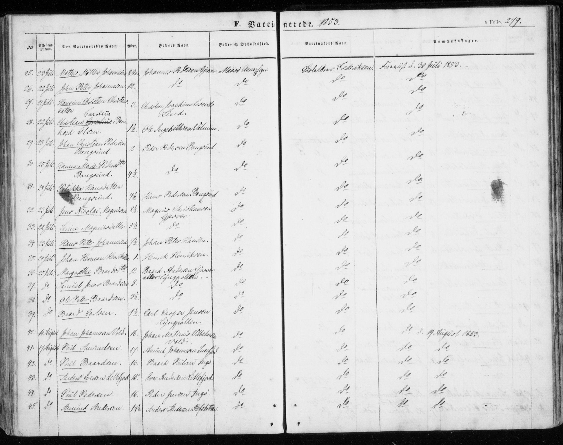 Måsøy sokneprestkontor, AV/SATØ-S-1348/H/Ha/L0002kirke: Parish register (official) no. 2, 1852-1865, p. 279