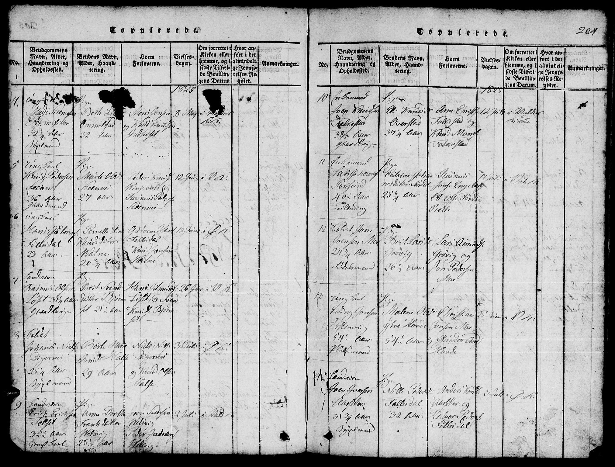 Ministerialprotokoller, klokkerbøker og fødselsregistre - Møre og Romsdal, AV/SAT-A-1454/511/L0155: Parish register (copy) no. 511C01, 1817-1829, p. 204