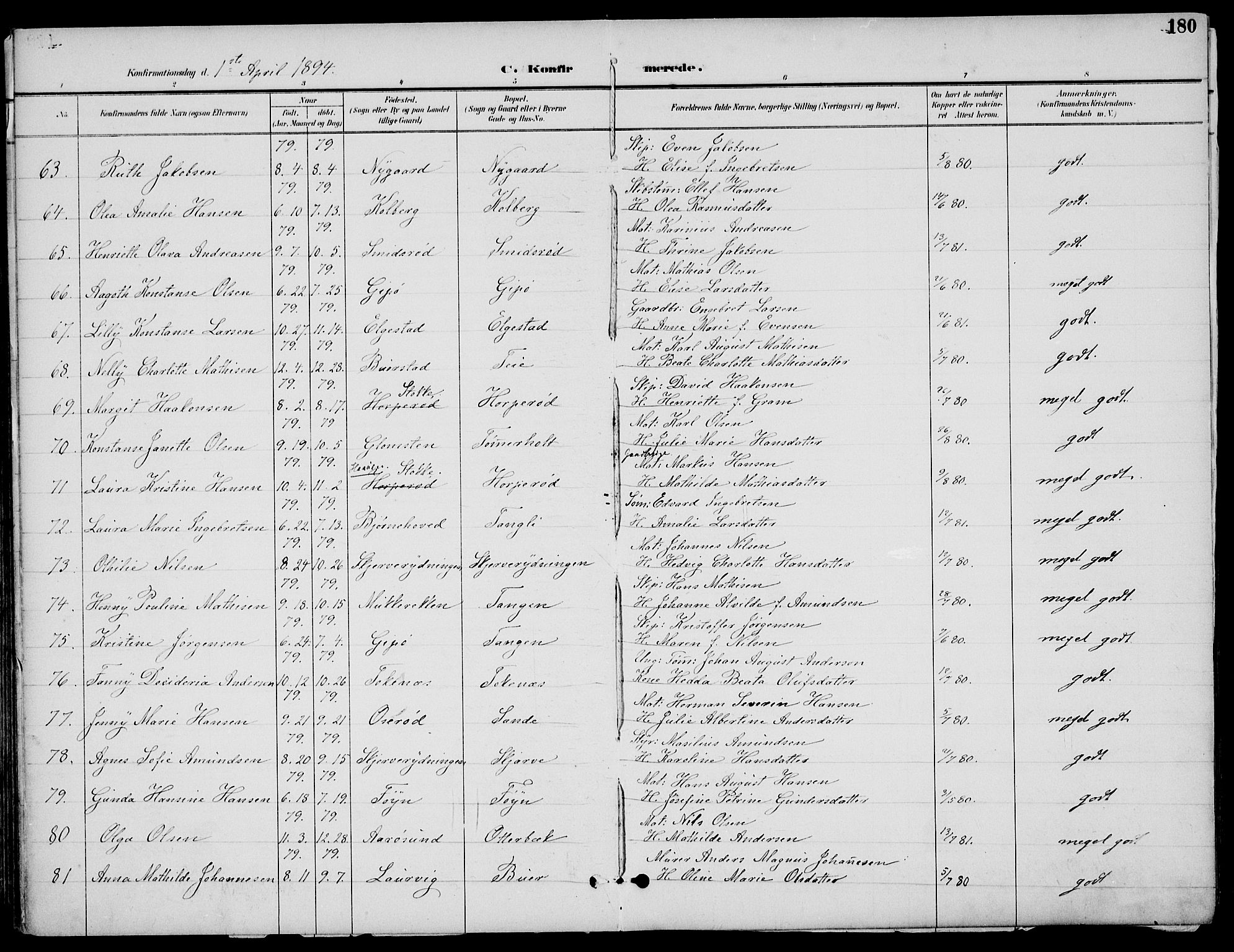 Nøtterøy kirkebøker, AV/SAKO-A-354/F/Fa/L0009: Parish register (official) no. I 9, 1894-1907, p. 180