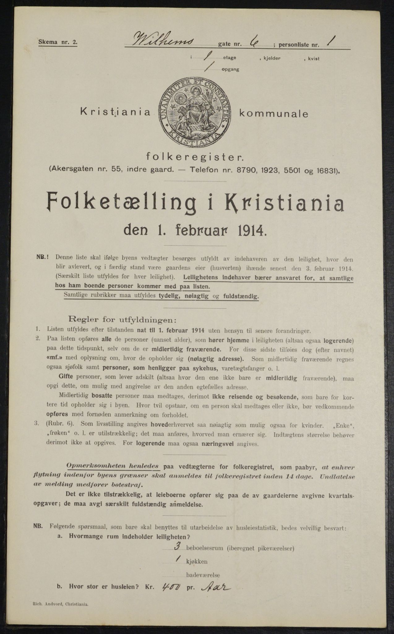 OBA, Municipal Census 1914 for Kristiania, 1914, p. 129260