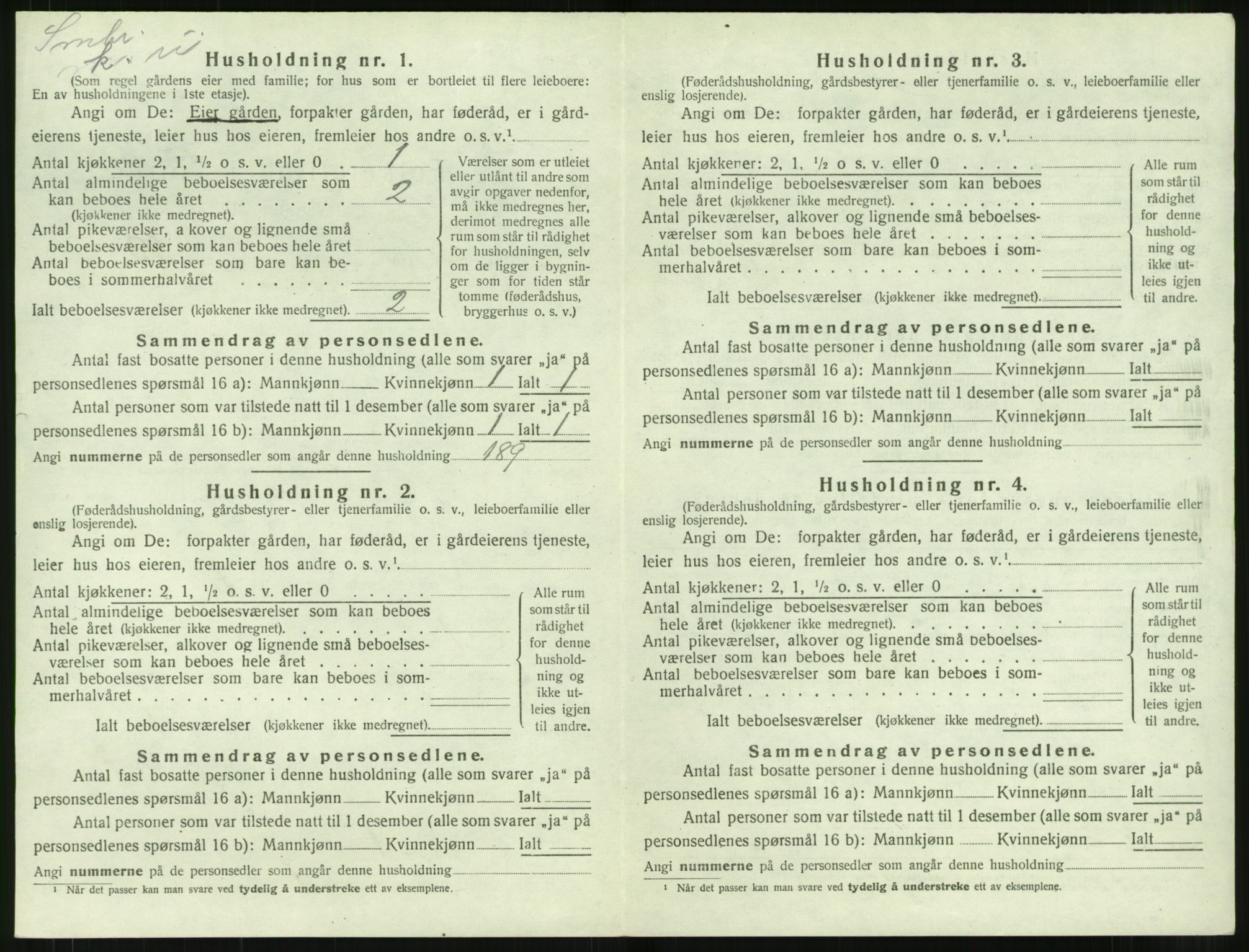 SAT, 1920 census for Voll, 1920, p. 166