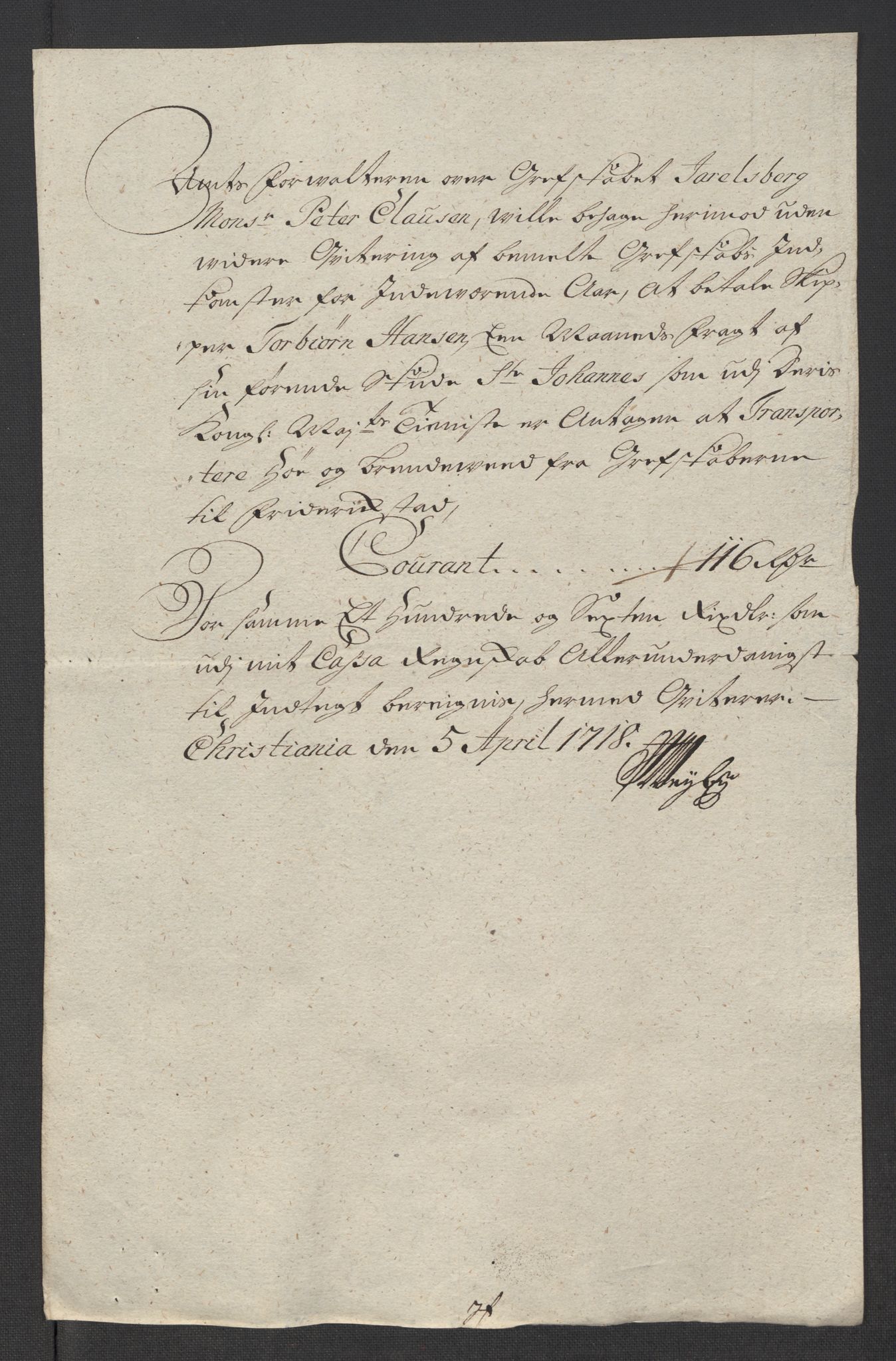 Rentekammeret inntil 1814, Reviderte regnskaper, Fogderegnskap, AV/RA-EA-4092/R32/L1882: Fogderegnskap Jarlsberg grevskap, 1718, p. 355