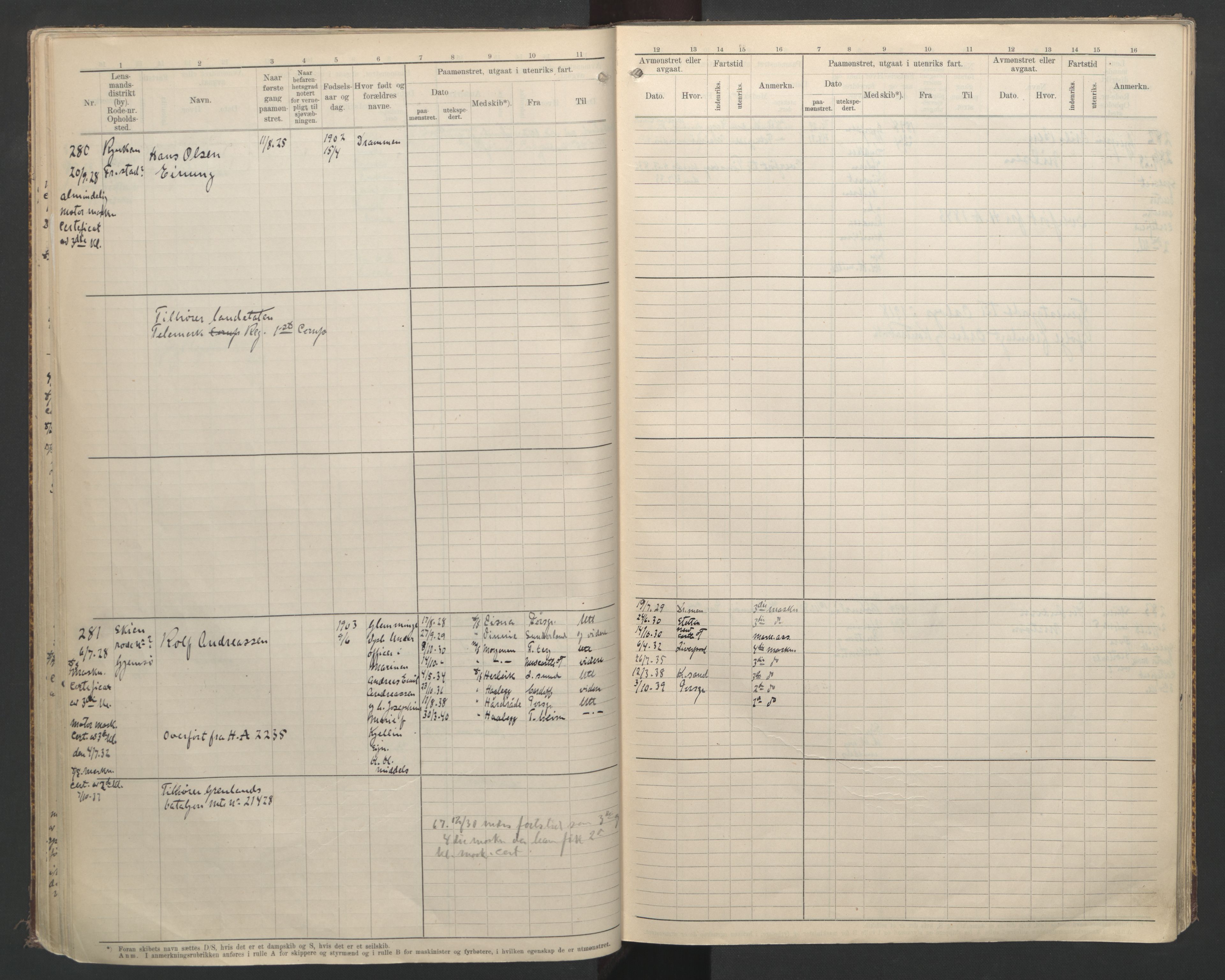 Skien innrulleringskontor, AV/SAKO-A-832/F/Fa/L0003: B-rulle, 1919-1935, p. 35