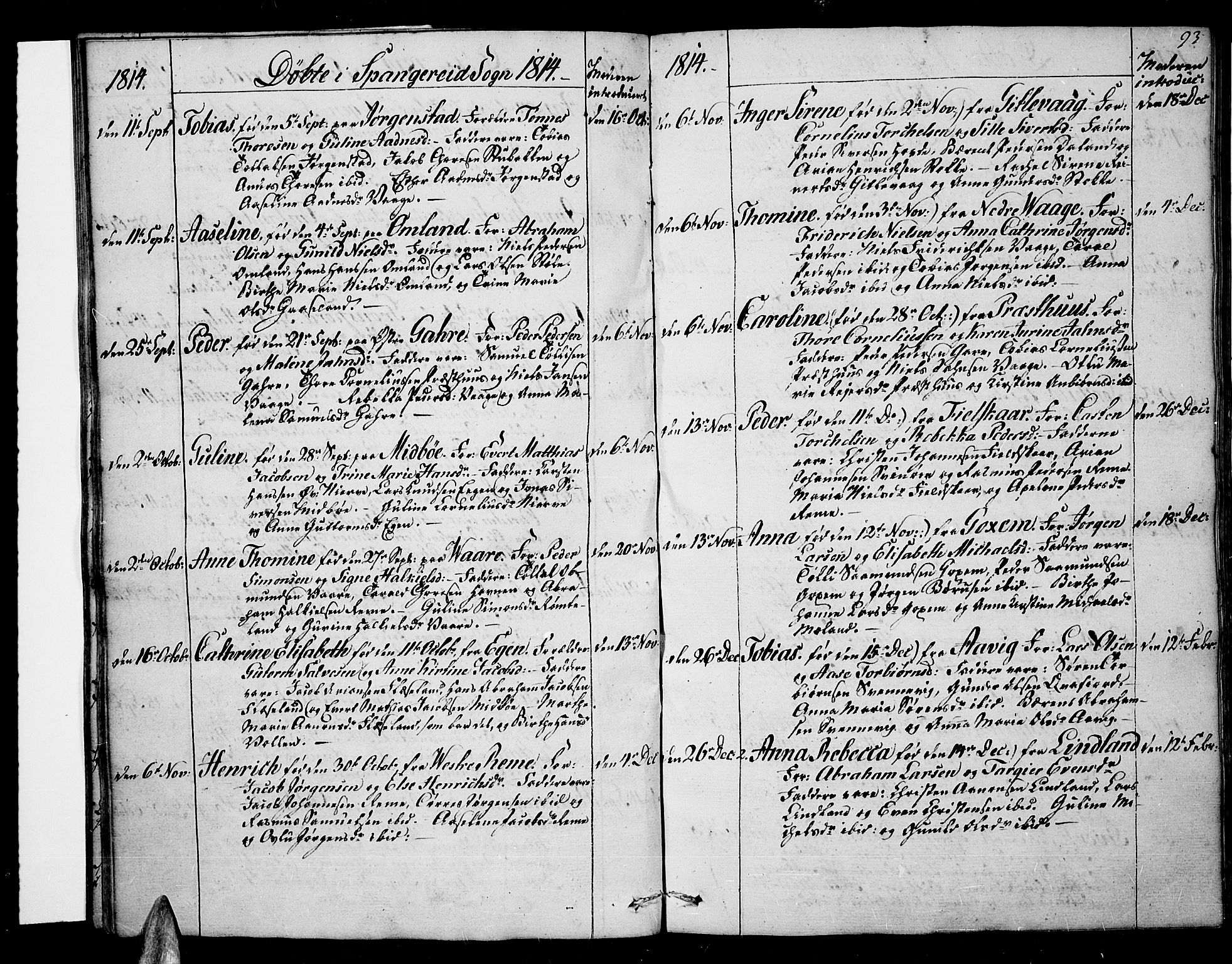 Sør-Audnedal sokneprestkontor, SAK/1111-0039/F/Fa/Fab/L0004: Parish register (official) no. A 4 /2, 1805-1815, p. 93