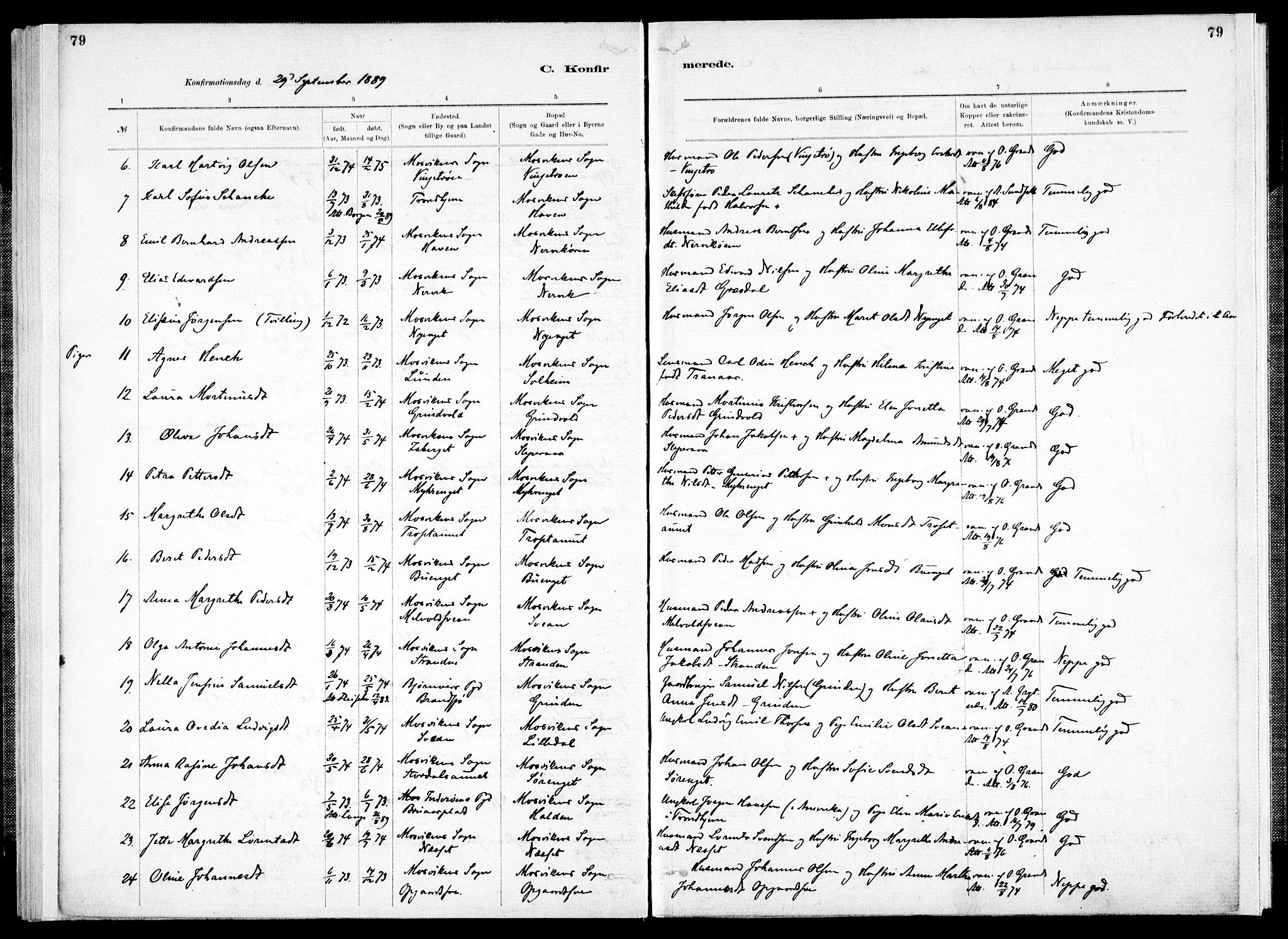 Ministerialprotokoller, klokkerbøker og fødselsregistre - Nord-Trøndelag, SAT/A-1458/733/L0325: Parish register (official) no. 733A04, 1884-1908, p. 79
