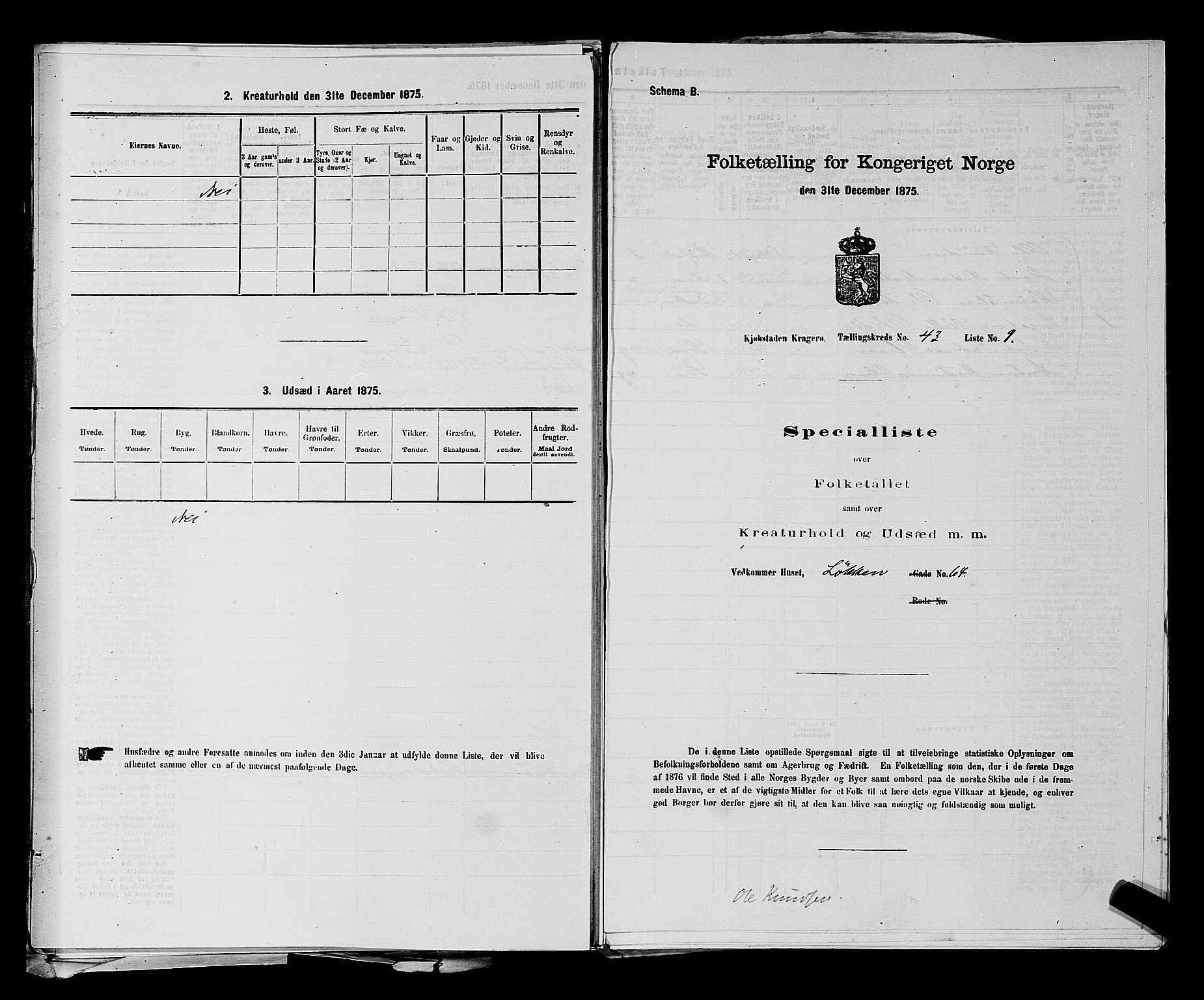 SAKO, 1875 census for 0801P Kragerø, 1875, p. 957