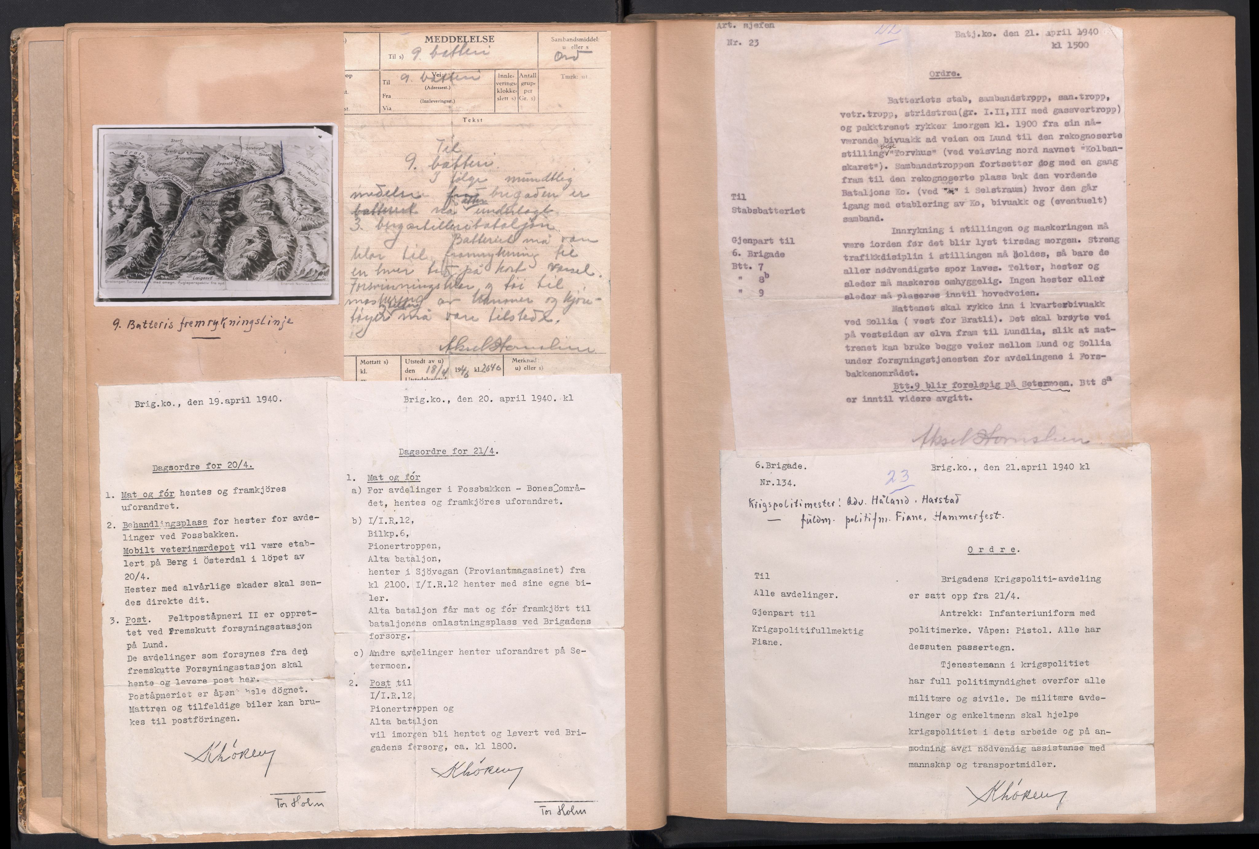 Forsvaret, Forsvarets krigshistoriske avdeling, AV/RA-RAFA-2017/Y/Yh/L0230: Løytnant Stavnum: Scrapbook fra 9. batteris deltakelse i Felttoget i Nord-Norge 1940, 1939-1960, p. 10