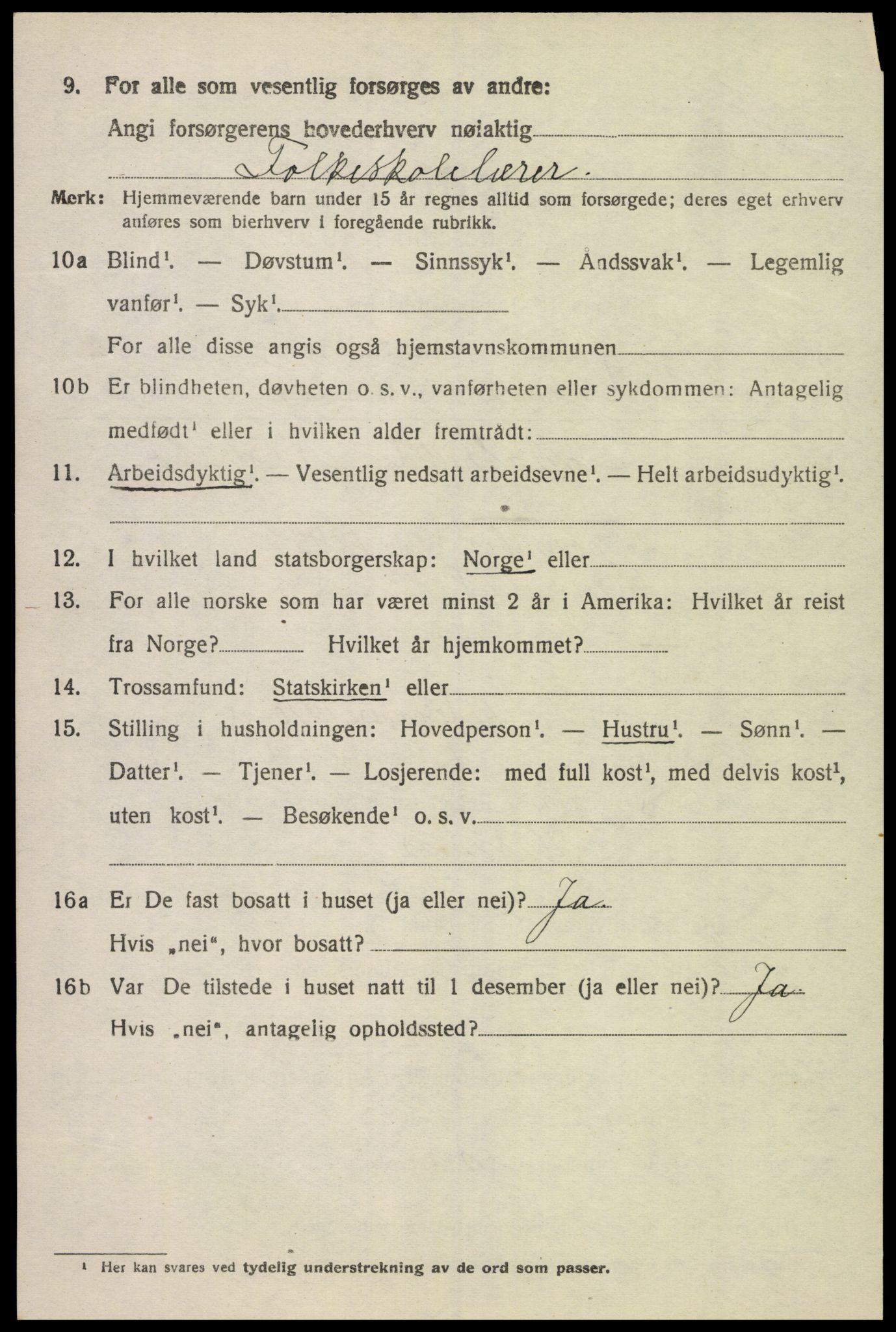 SAK, 1920 census for Lyngdal, 1920, p. 5576