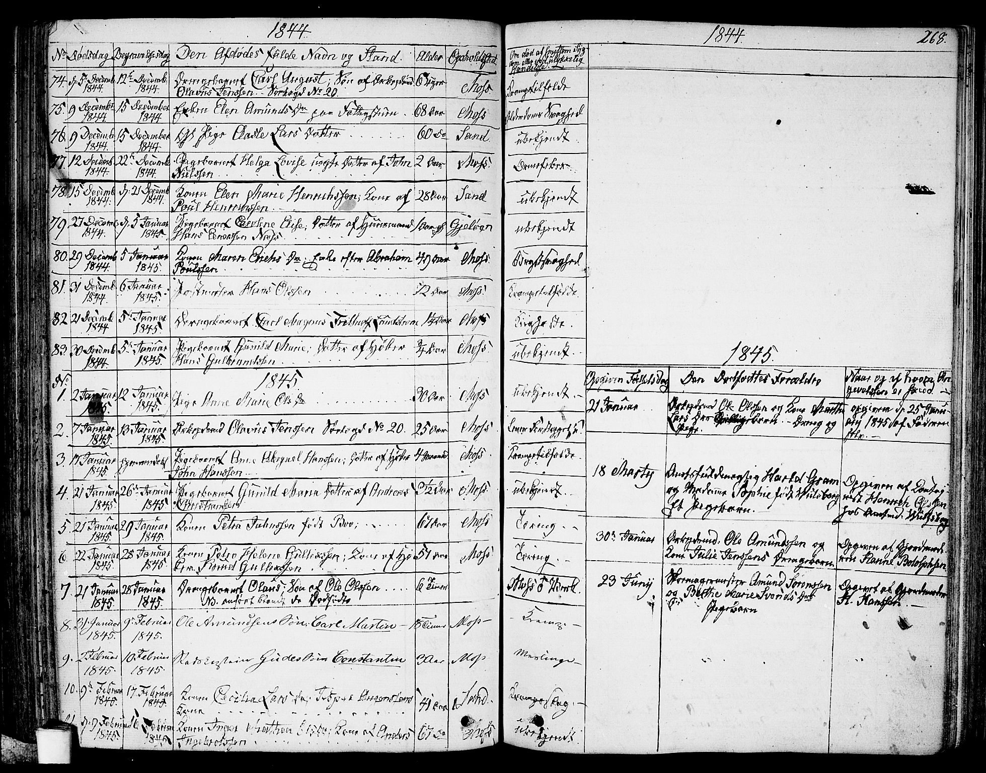 Moss prestekontor Kirkebøker, AV/SAO-A-2003/G/Ga/L0001: Parish register (copy) no. I 1, 1835-1851, p. 268