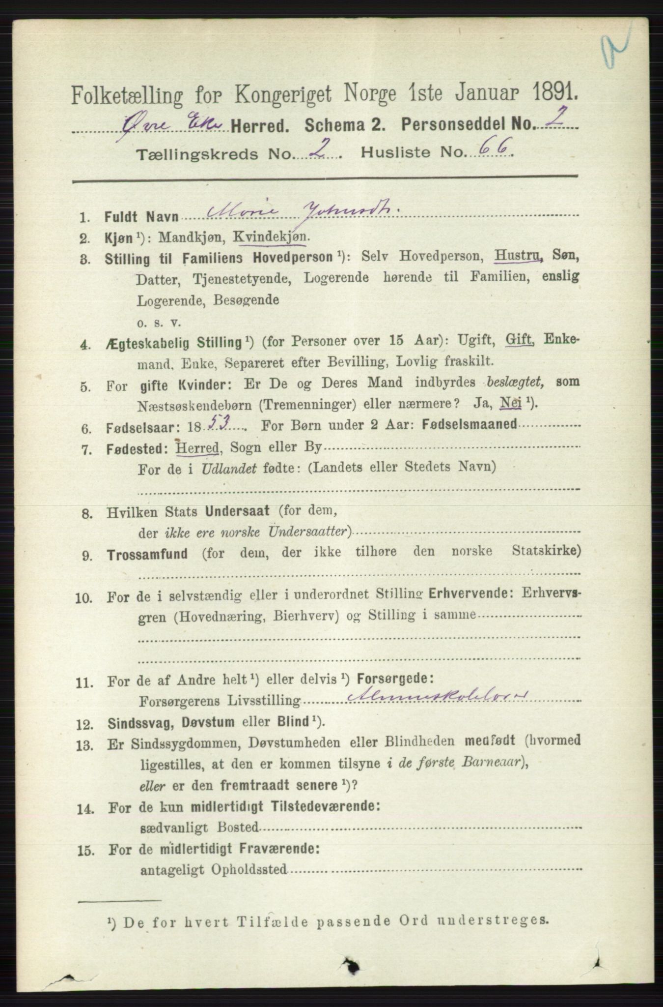 RA, 1891 census for 0624 Øvre Eiker, 1891, p. 915