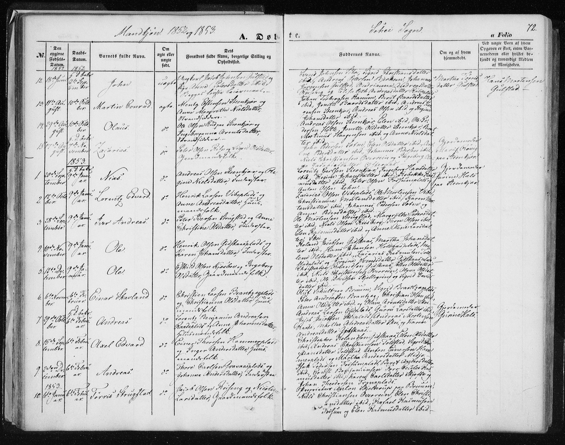Ministerialprotokoller, klokkerbøker og fødselsregistre - Nord-Trøndelag, SAT/A-1458/735/L0342: Parish register (official) no. 735A07 /2, 1849-1862, p. 72