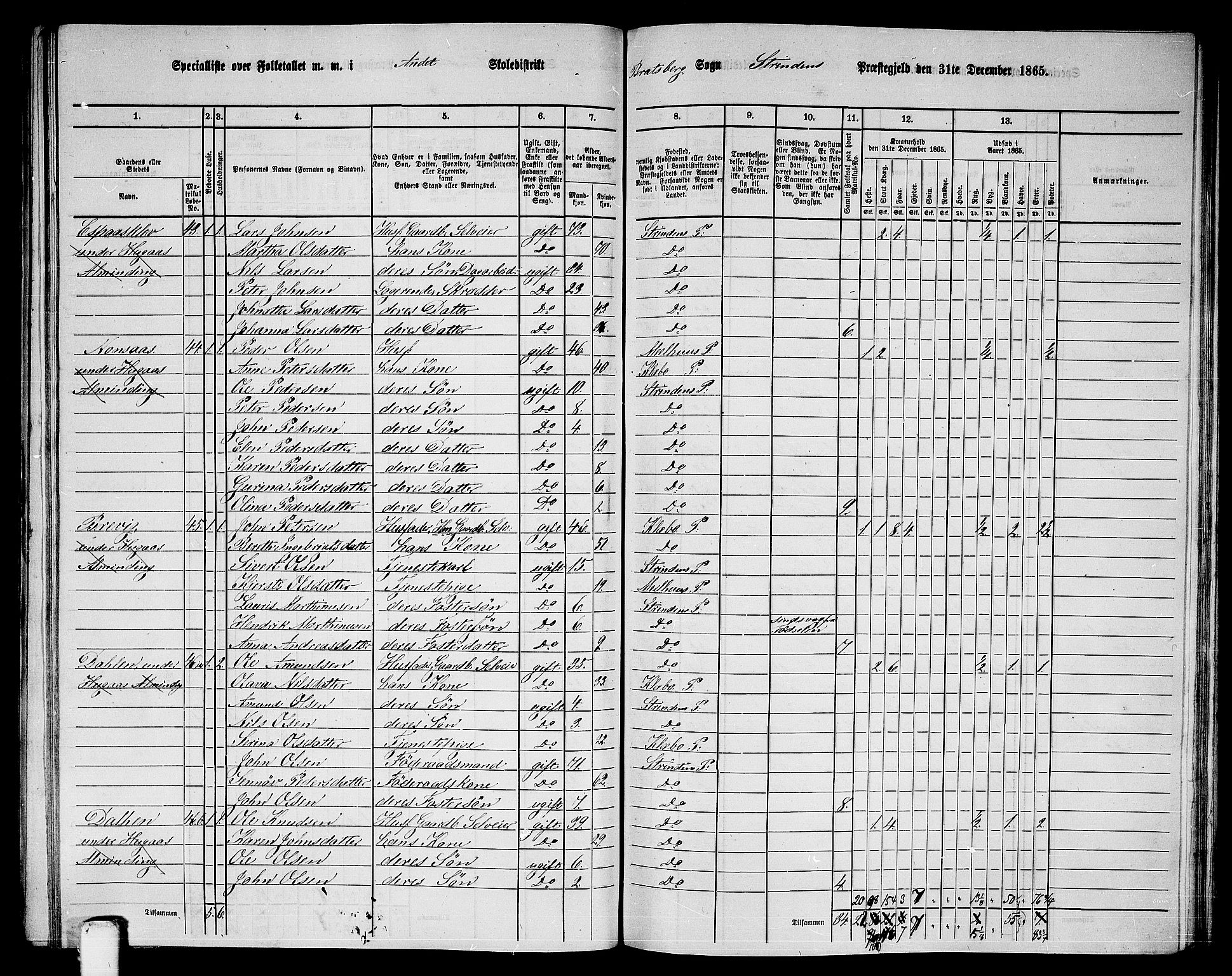 RA, 1865 census for Strinda, 1865, p. 181