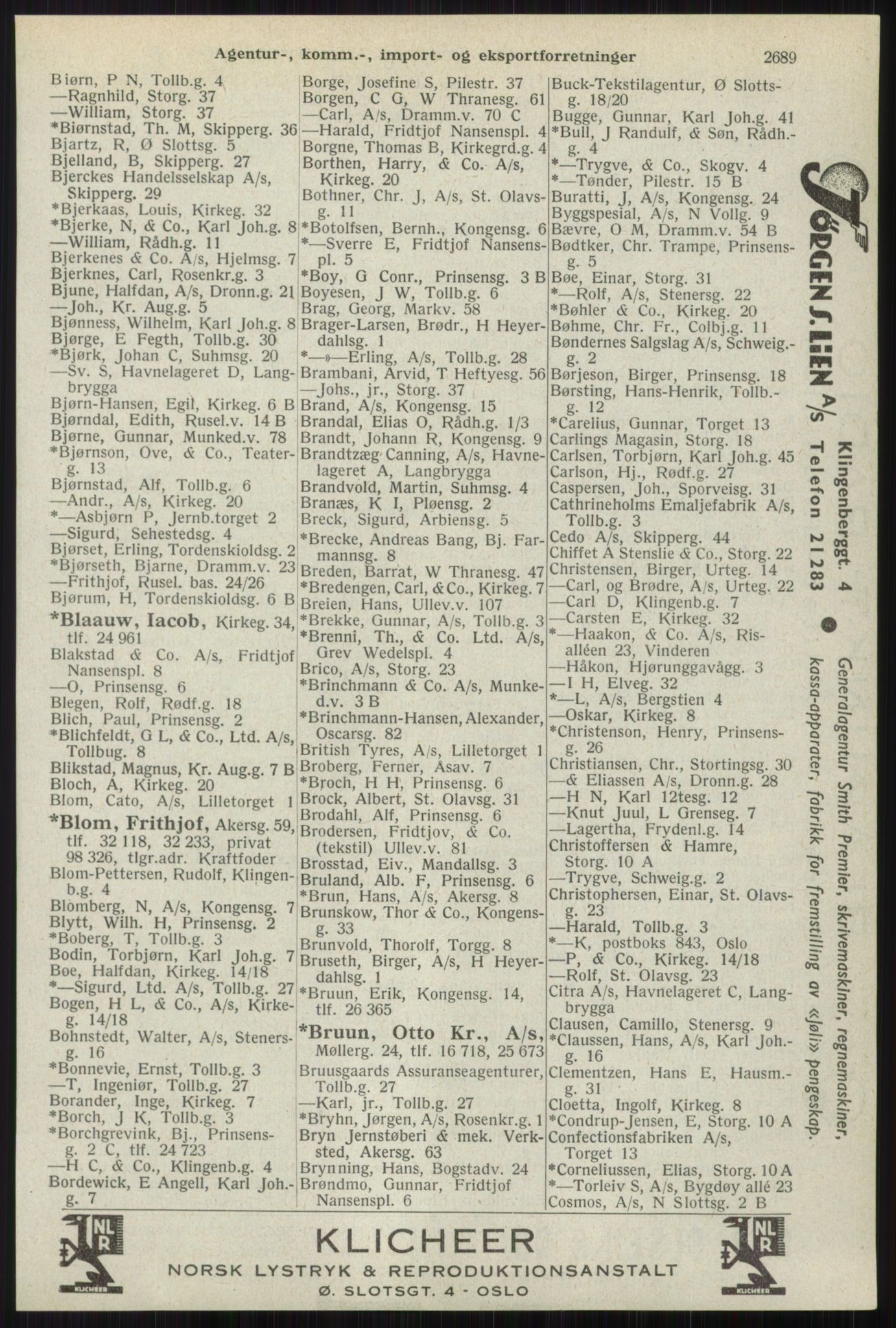 Kristiania/Oslo adressebok, PUBL/-, 1941, p. 2689