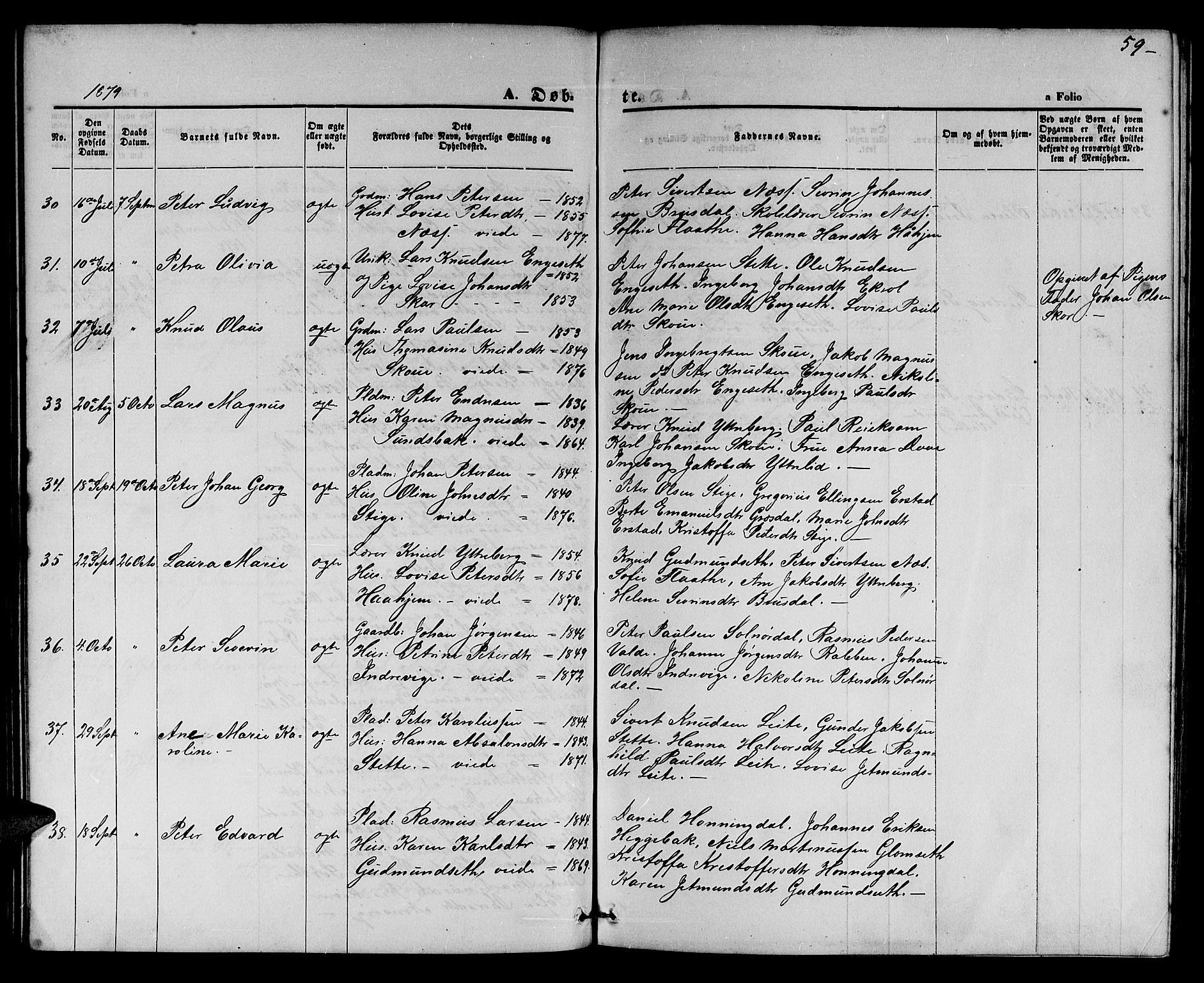 Ministerialprotokoller, klokkerbøker og fødselsregistre - Møre og Romsdal, AV/SAT-A-1454/524/L0364: Parish register (copy) no. 524C05, 1865-1879, p. 59