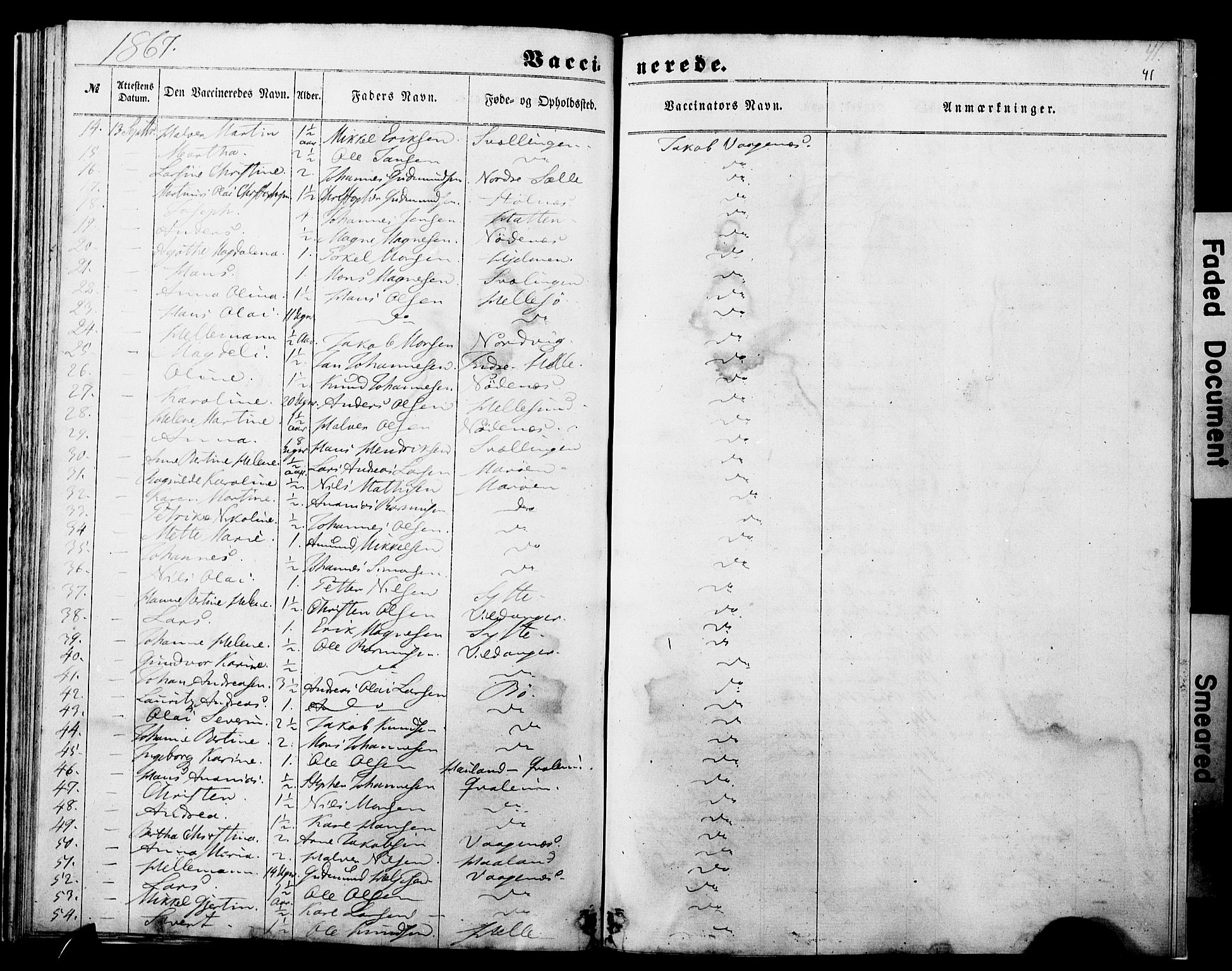 Manger sokneprestembete, SAB/A-76801/H/Haa: Parish register (official) no. A 11, 1860-1867, p. 41