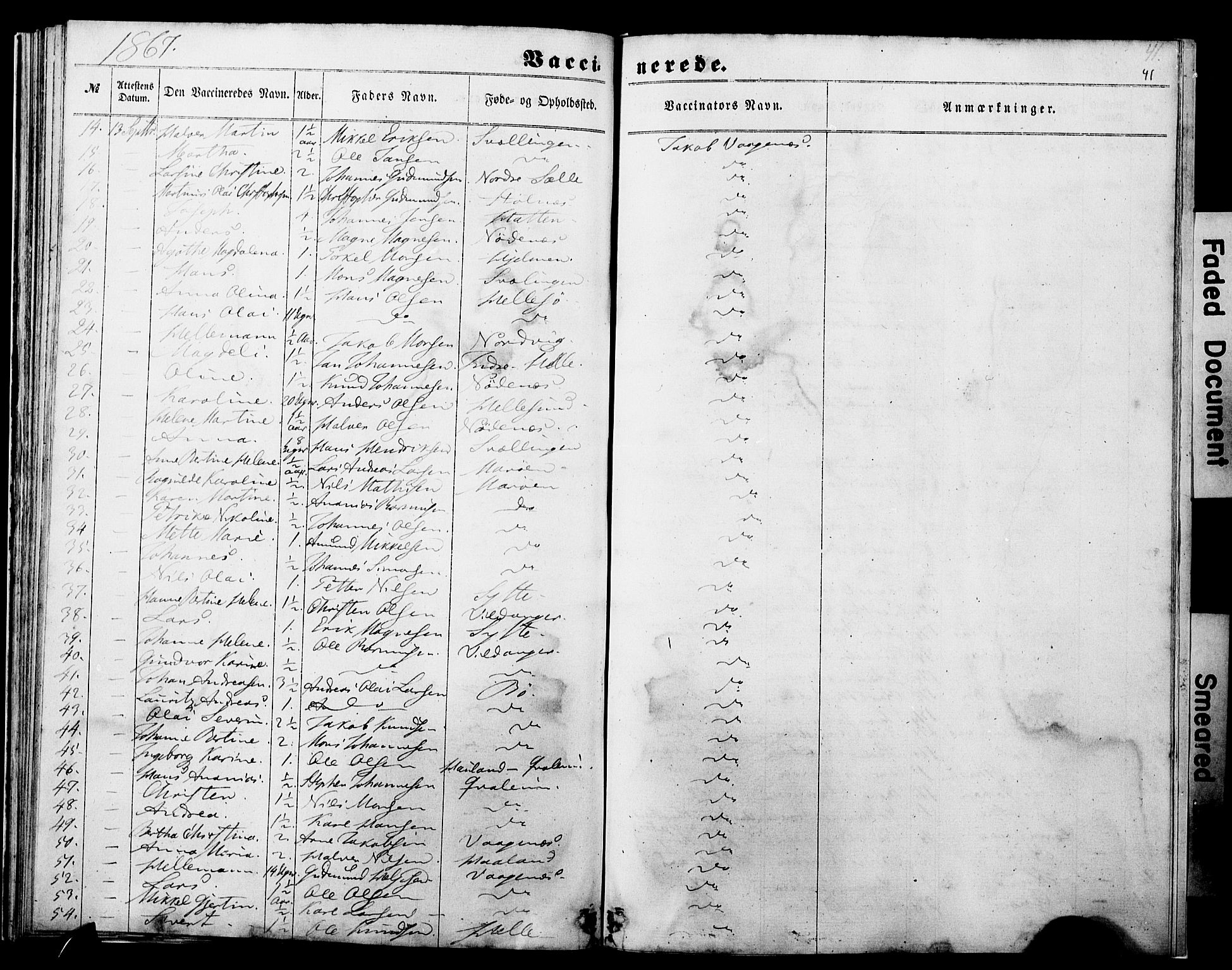 Manger sokneprestembete, AV/SAB-A-76801/H/Haa: Parish register (official) no. A 11, 1860-1867, p. 41