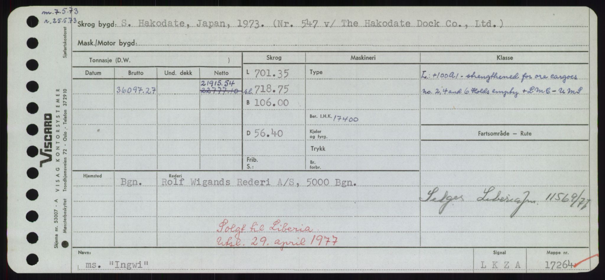 Sjøfartsdirektoratet med forløpere, Skipsmålingen, AV/RA-S-1627/H/Hd/L0018: Fartøy, I, p. 197