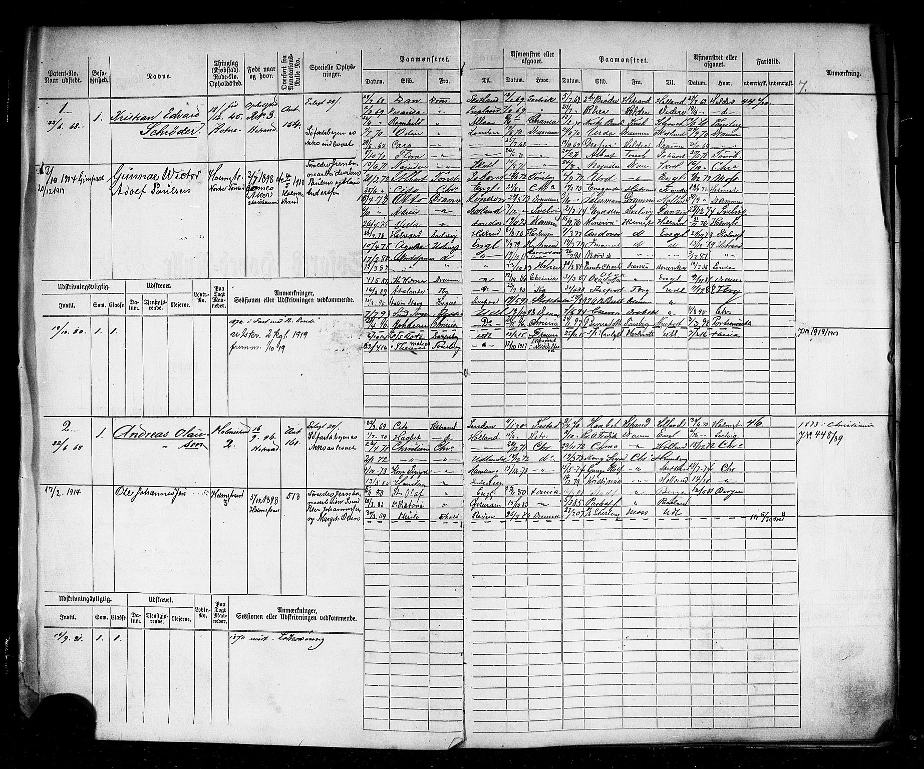 Holmestrand innrulleringskontor, AV/SAKO-A-1151/F/Fc/L0001: Hovedrulle, 1868-1872, p. 3