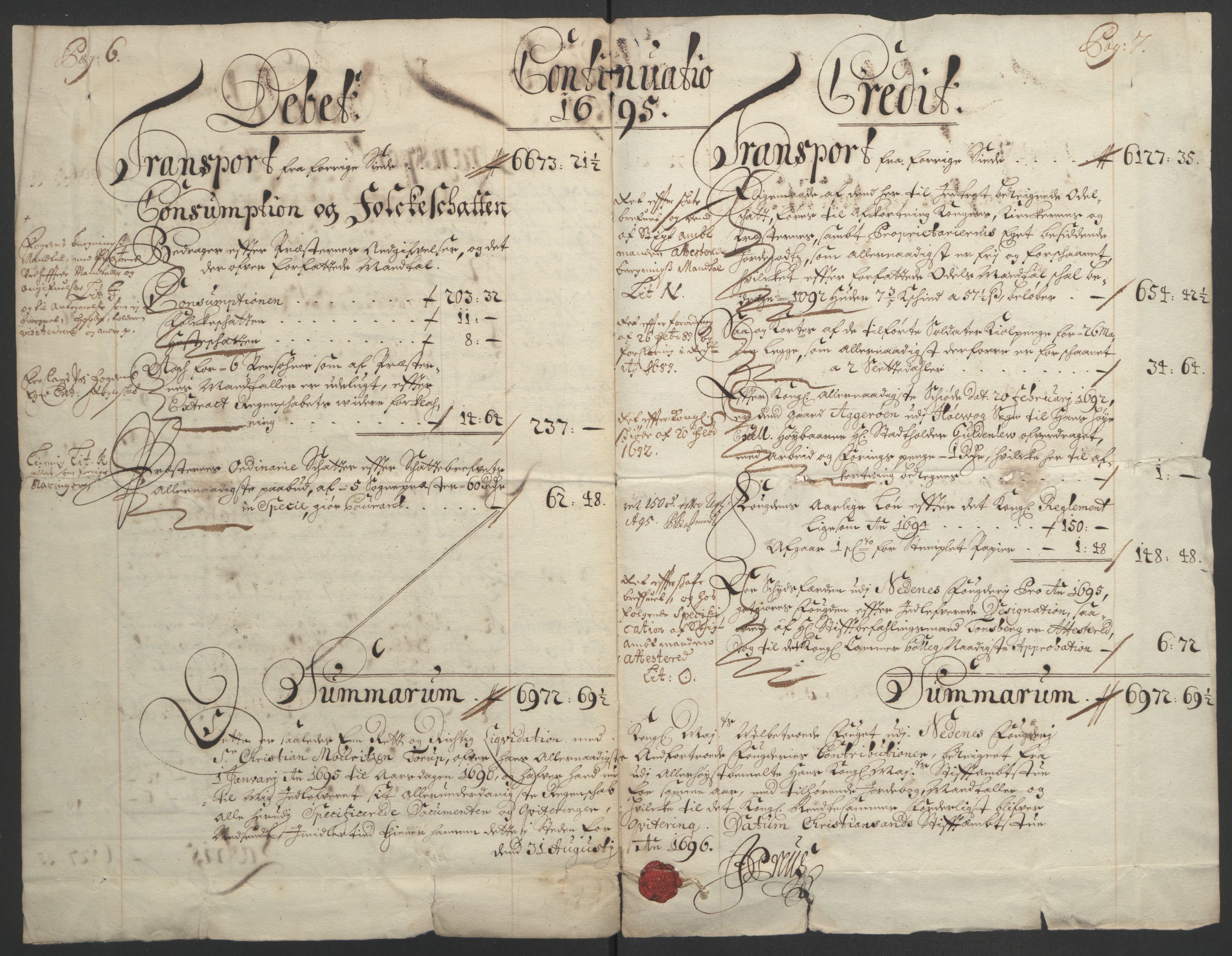 Rentekammeret inntil 1814, Reviderte regnskaper, Fogderegnskap, AV/RA-EA-4092/R39/L2312: Fogderegnskap Nedenes, 1693-1695, p. 229