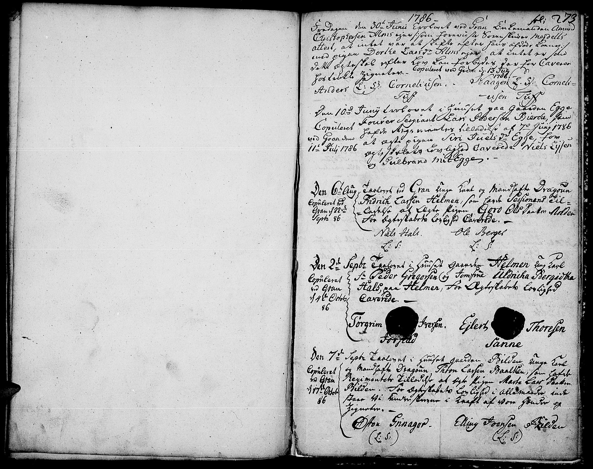 Gran prestekontor, SAH/PREST-112/H/Ha/Haa/L0005: Parish register (official) no. 5, 1776-1788, p. 273