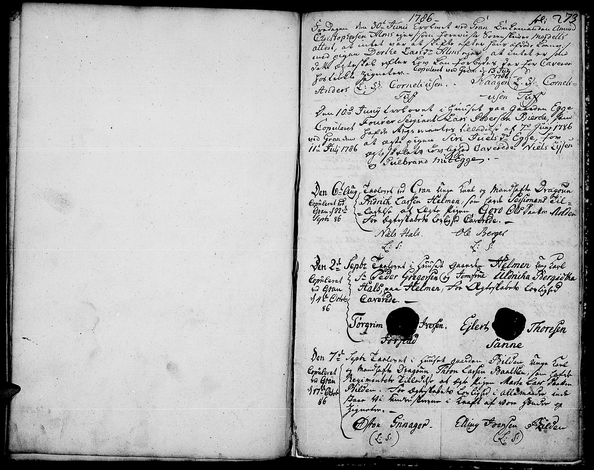 Gran prestekontor, AV/SAH-PREST-112/H/Ha/Haa/L0005: Parish register (official) no. 5, 1776-1788, p. 273