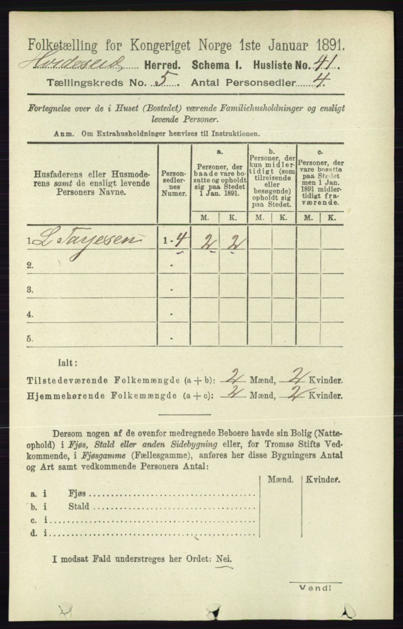 RA, 1891 census for 0829 Kviteseid, 1891, p. 902