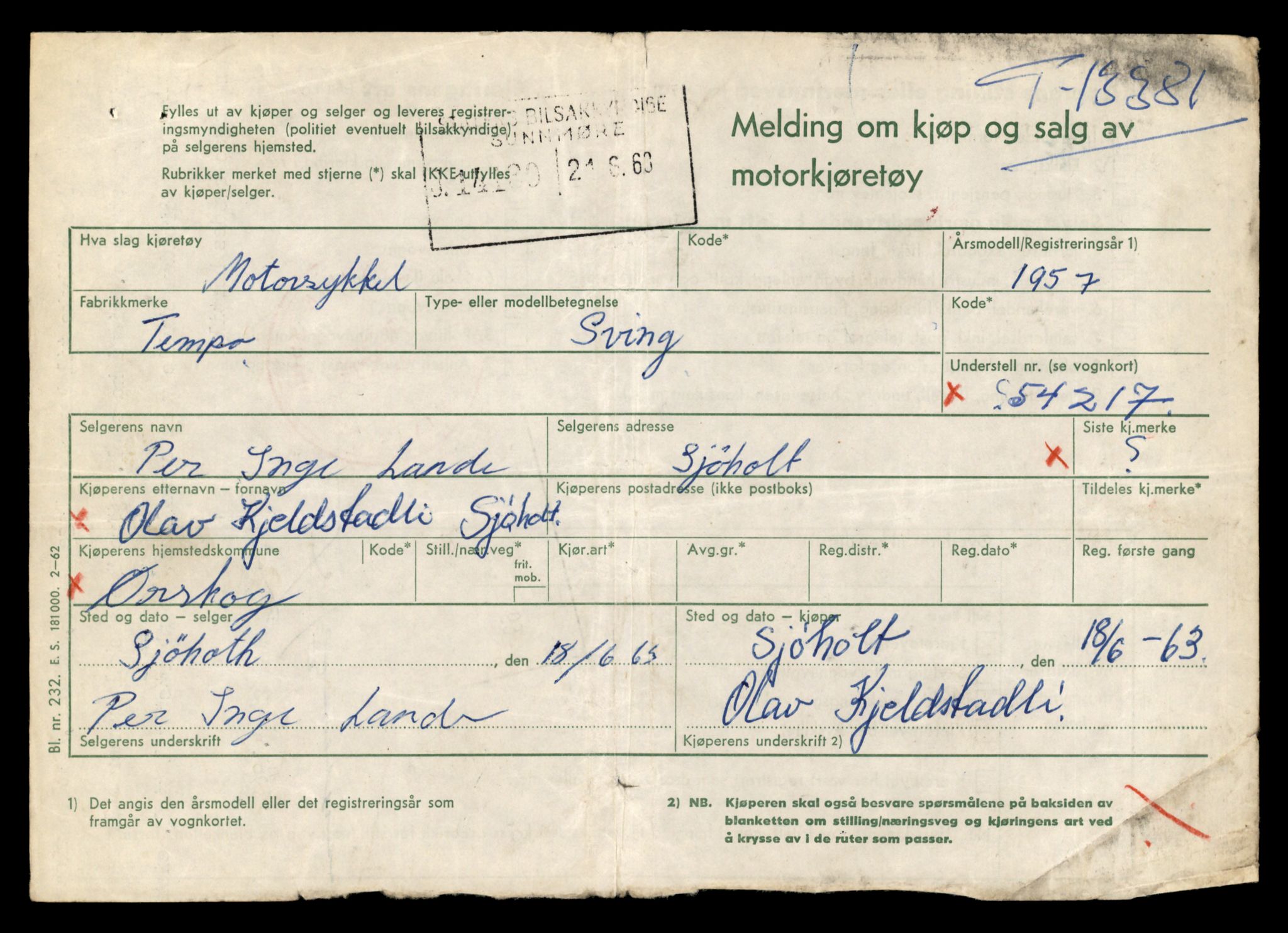 Møre og Romsdal vegkontor - Ålesund trafikkstasjon, AV/SAT-A-4099/F/Fe/L0039: Registreringskort for kjøretøy T 13361 - T 13530, 1927-1998, p. 319